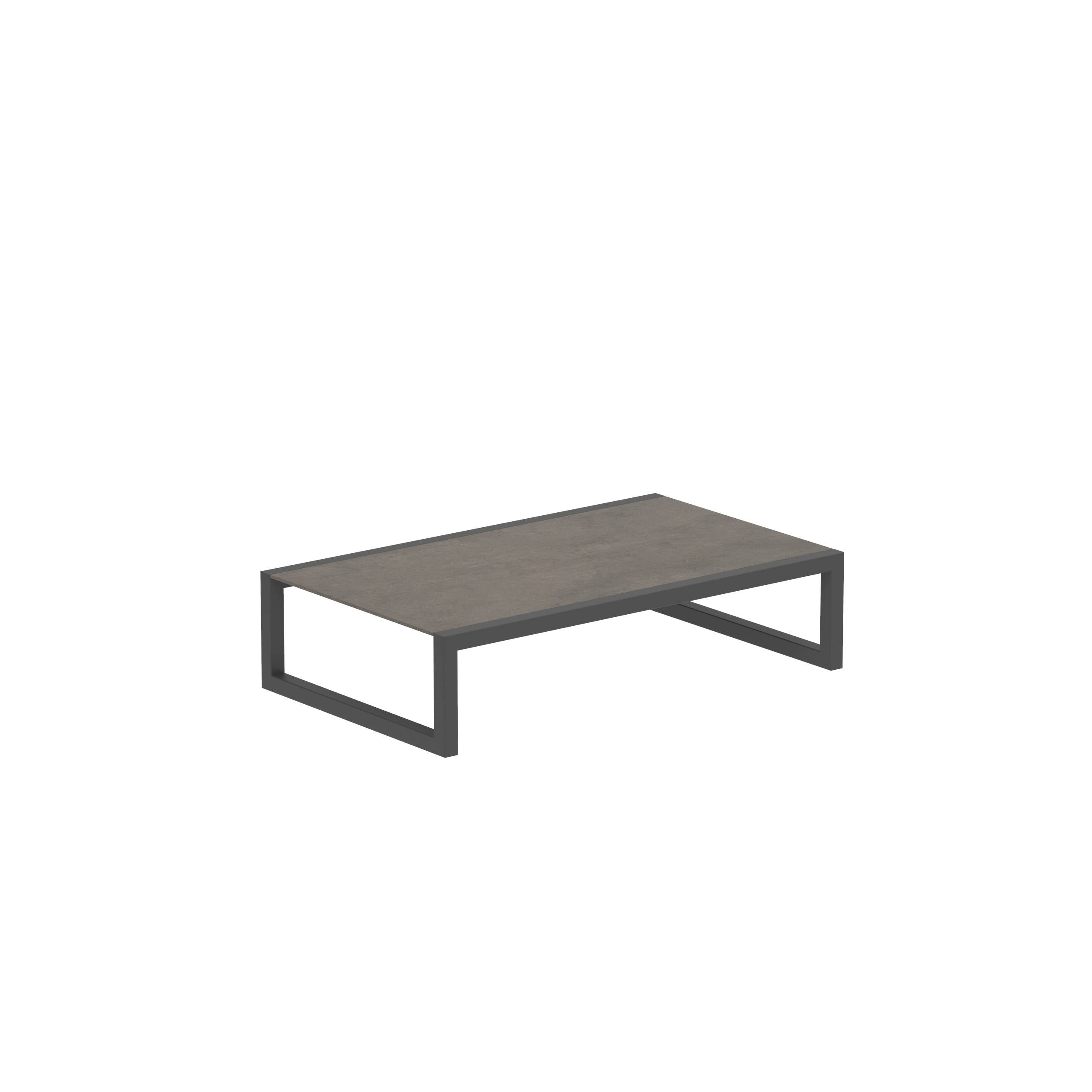 Ninix Side Table 150x90cm Anthracite And Ceramic Terra Marrone