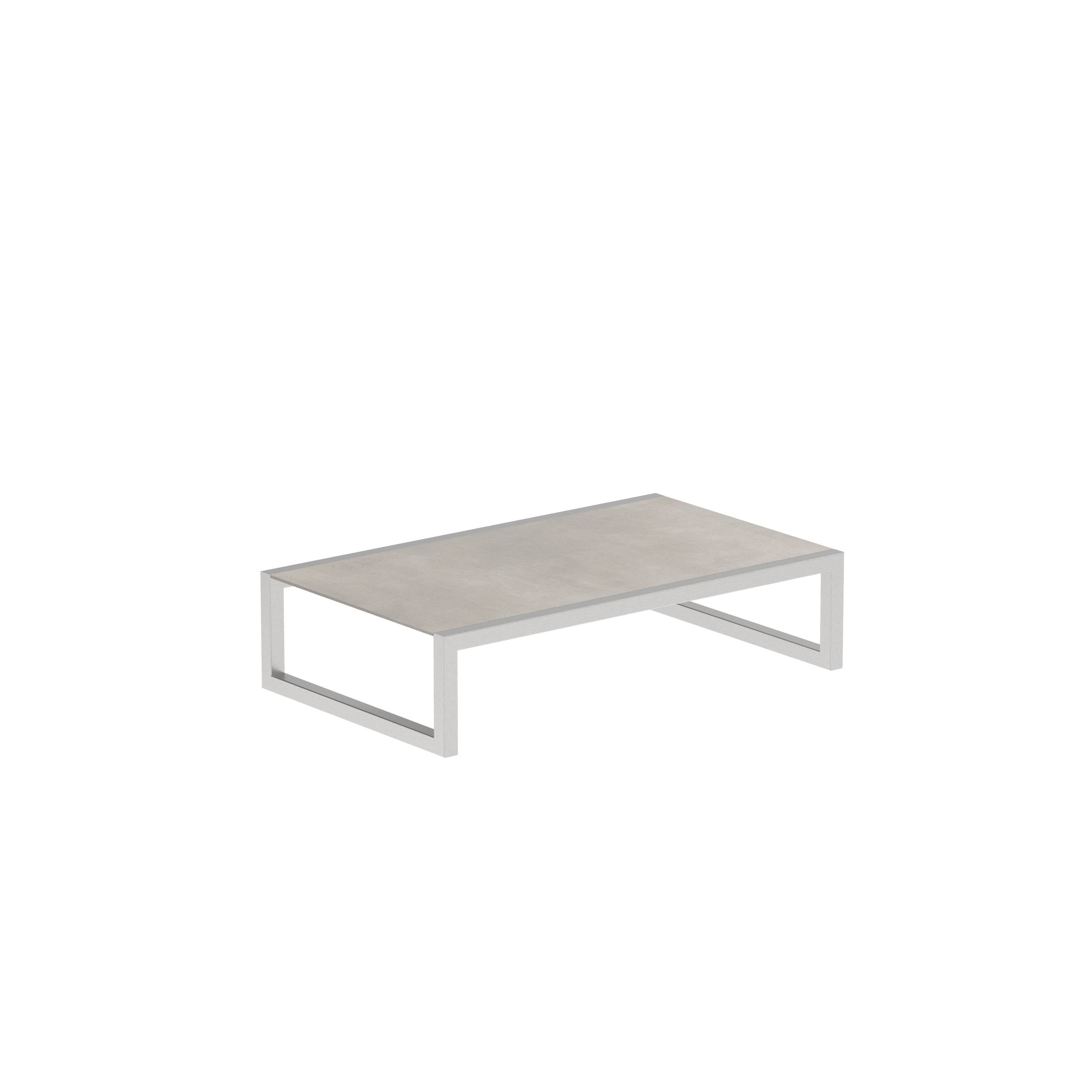 Ninix Side Table 150x90cm With Stainless Steel And Ceramic Cemento Luminoso