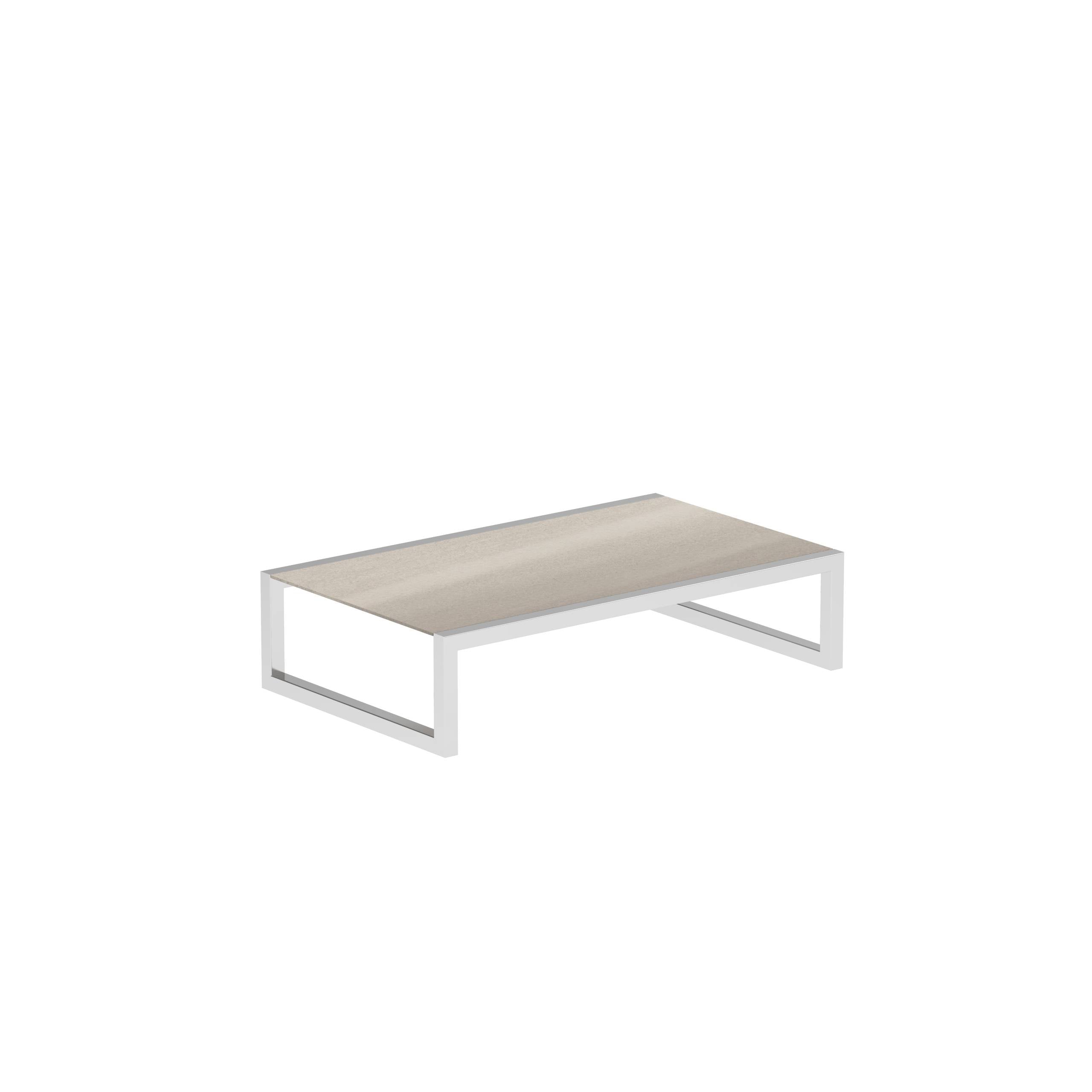 Ninix Side Table 150x90cm With Inox And Ceramic Taupe Grey El.Pol