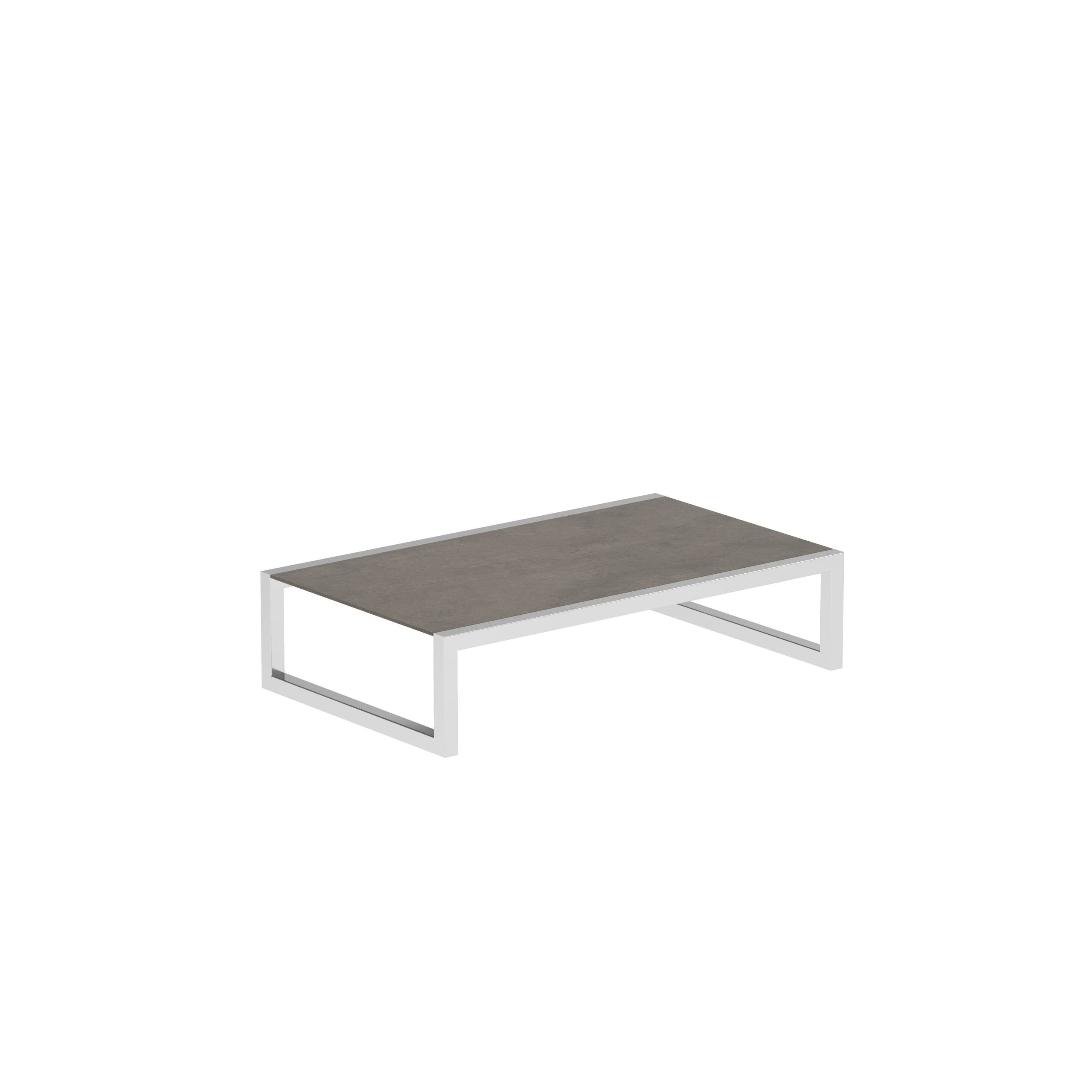 Ninix Side Table 150x90cm With Inox And Ceramic Terra Marrone El.Pol