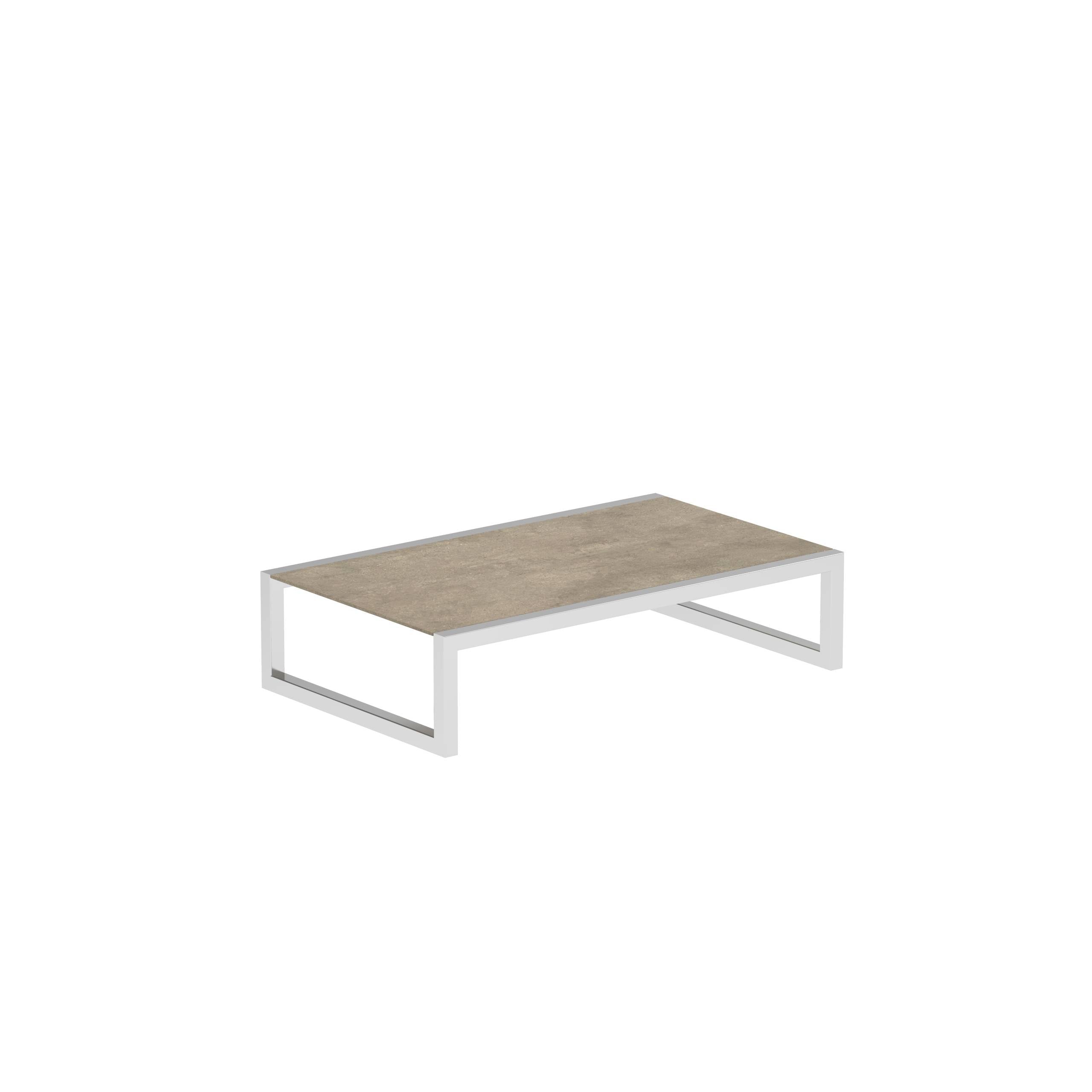 Ninix Side Table 150x90cm With Inox And Ceramic Terra Sabbia El.Pol