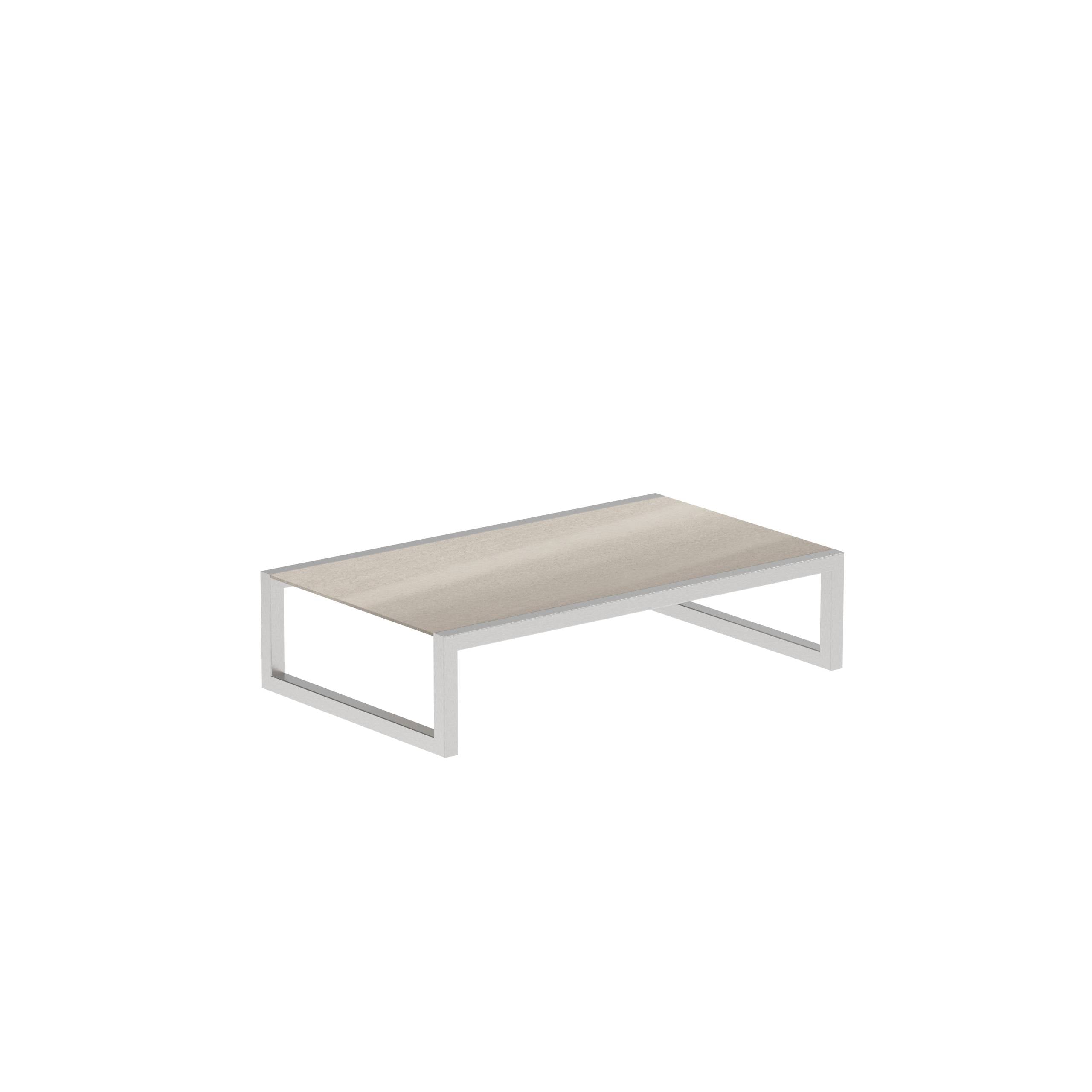 Ninix Side Table 150x90cm With Inox And Ceramic Taupe Grey