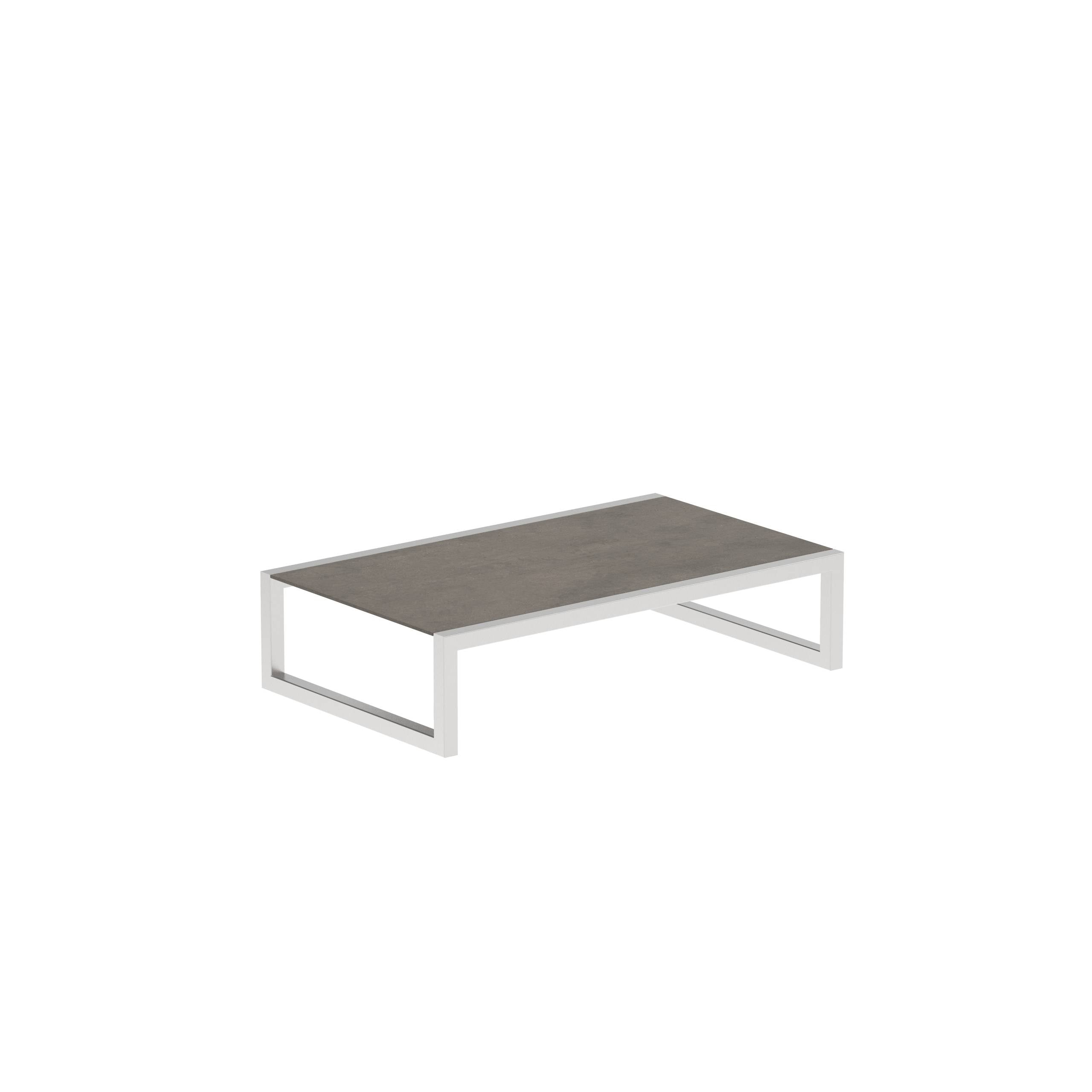 Ninix Side Table 150x90cm With Inox And Ceramic Terra Marrone