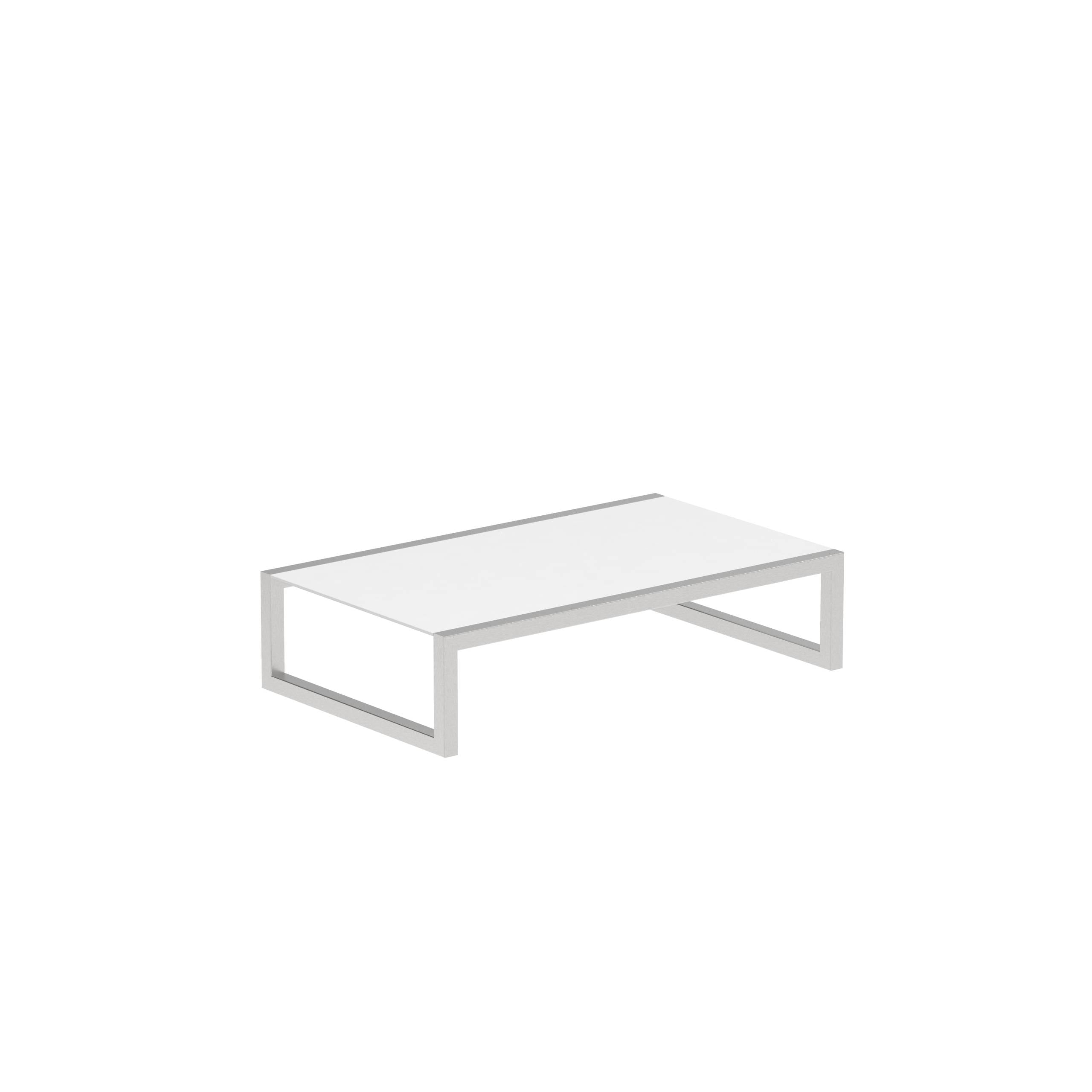 Ninix Side Table 150x90cm With Inox And Ceramic White