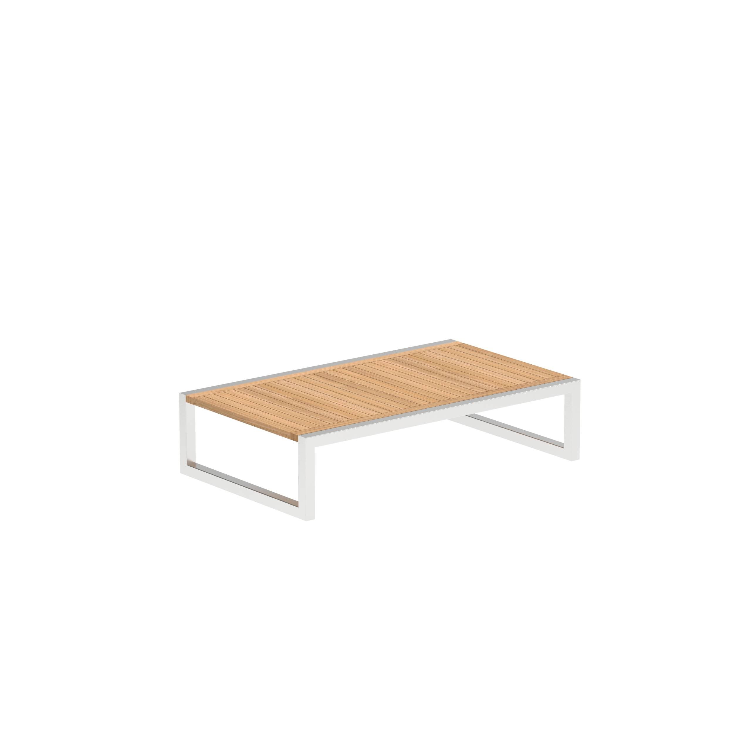 Ninix Side Table 150x90cm With Inox El.Pol And Teak