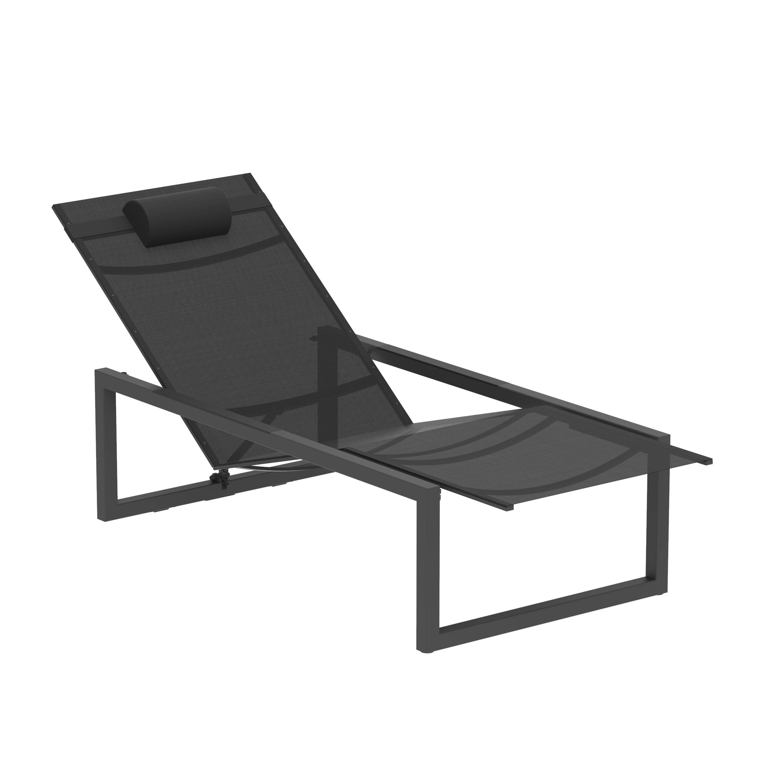 Ninix Reclinable Lounger Frame + Batyline Black