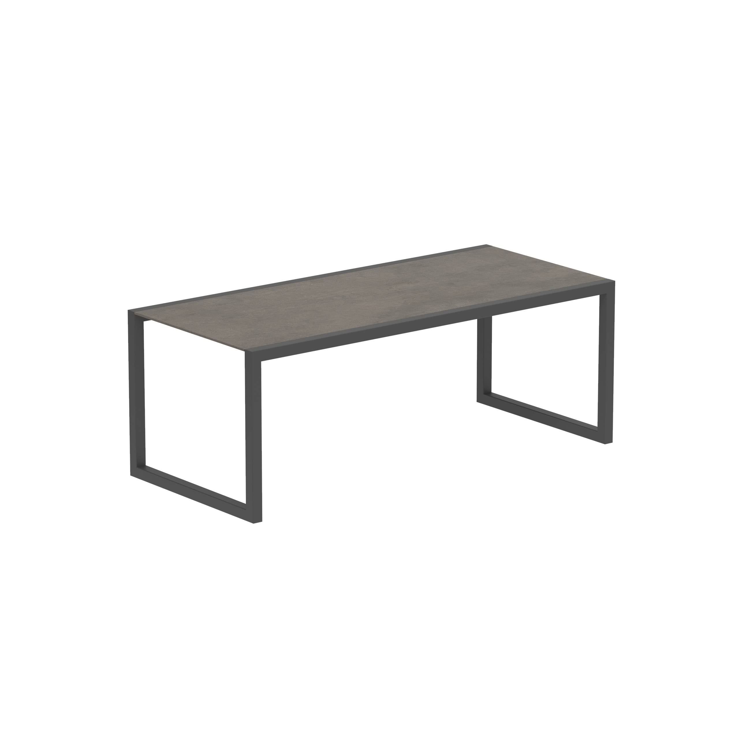 Ninix Table 200x90cm Frame Anthracite + Ceramic Terra Marrone