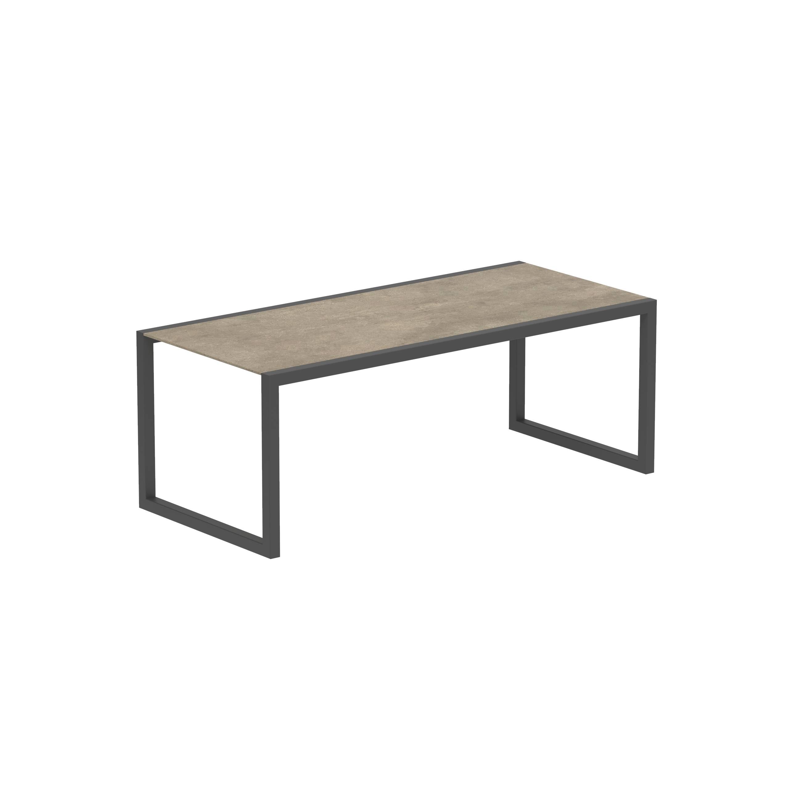 Ninix Table 200x90cm Frame Anthracite + Ceramic Terra Sabbia