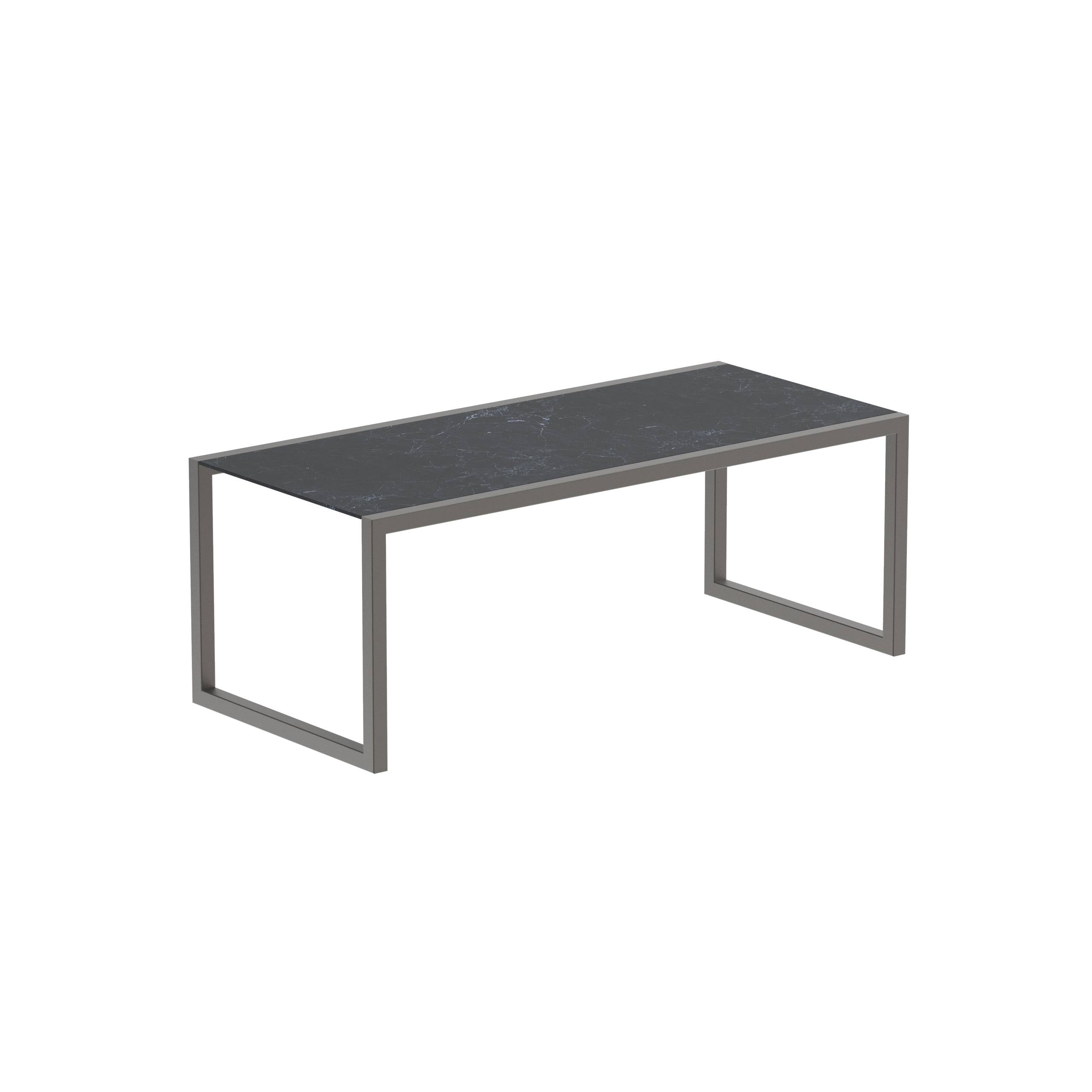 Ninix Table 200x90cm Frame Bronze + Ceramic Nero Marquina