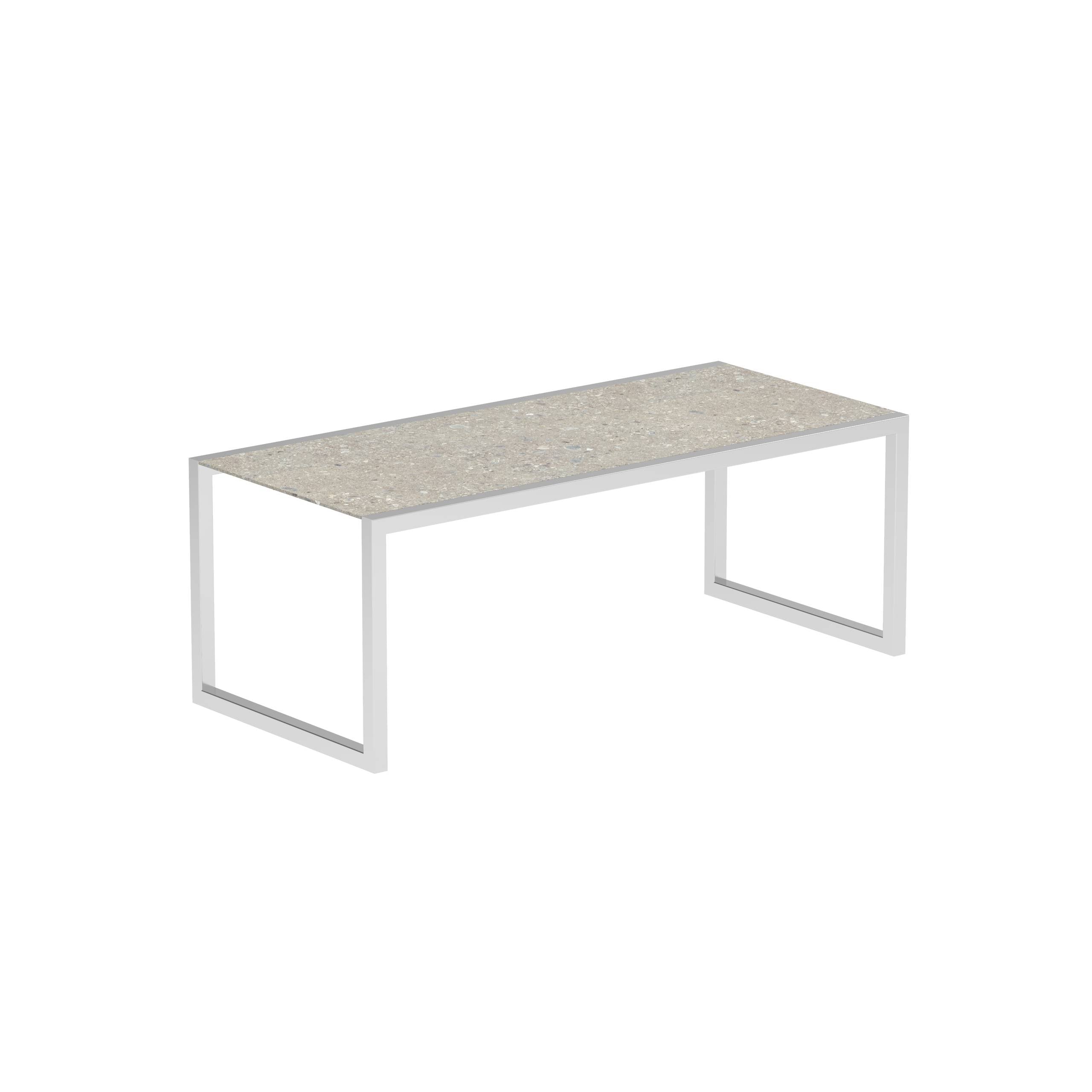 Ninix Table 200x90cm With Stainless Steel El.Pol. And Ceramic Ceppo Dolomitica
