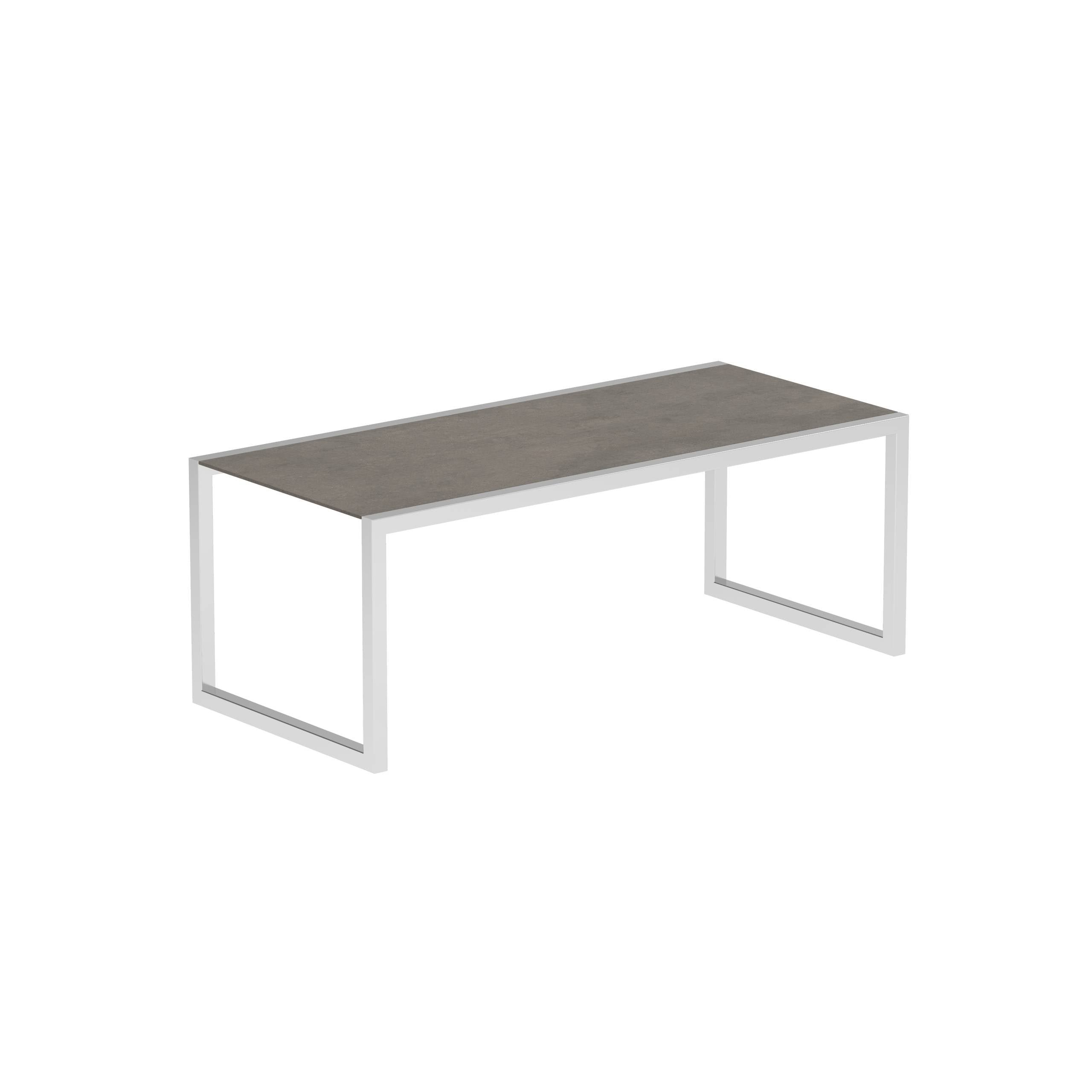 Ninix Table 200x90cm With Stainless Steel El.Pol And Ceramic Terra Marrone