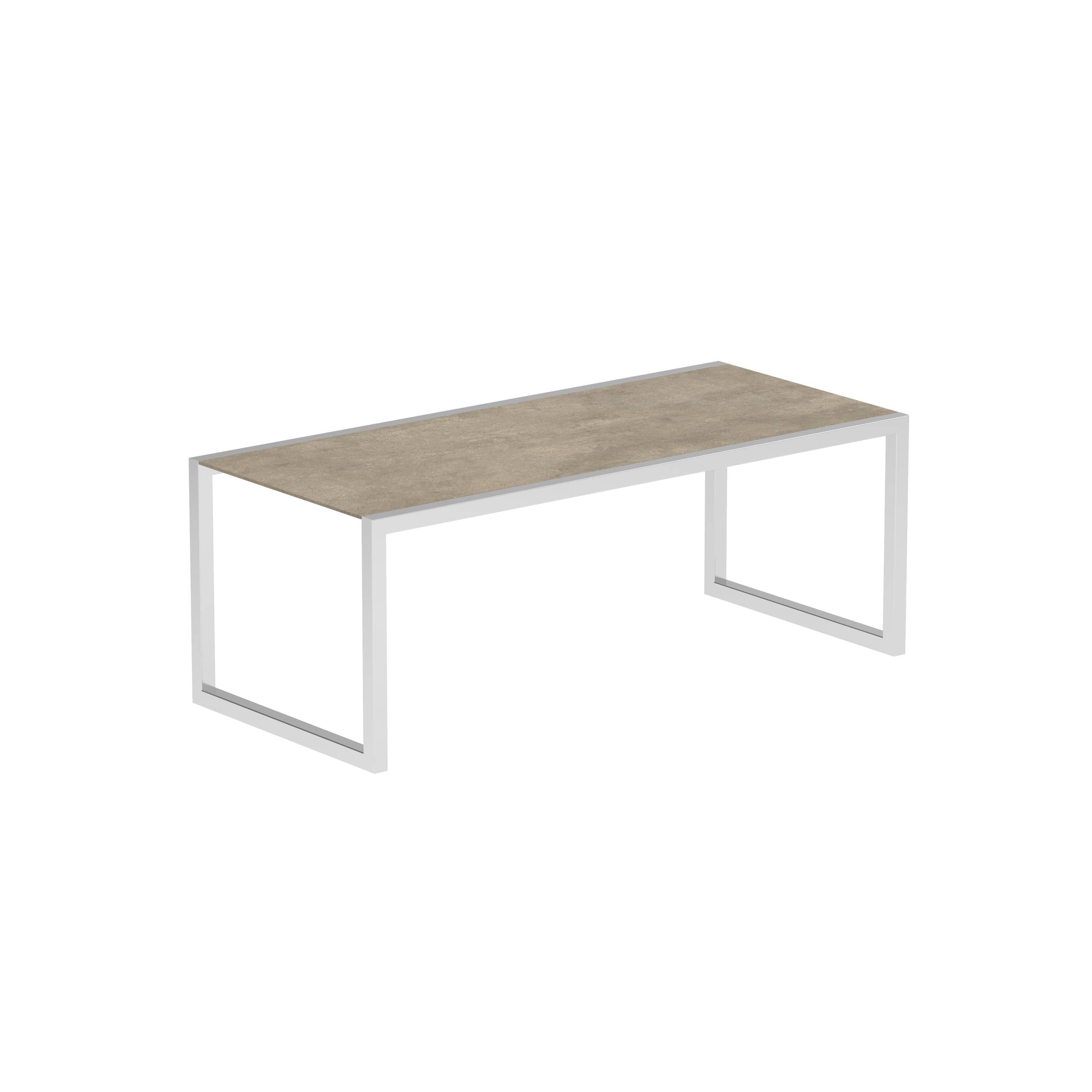 Ninix Table 200x90cm With Stainless Steel El.Pol And Ceramic Terra Sabbia