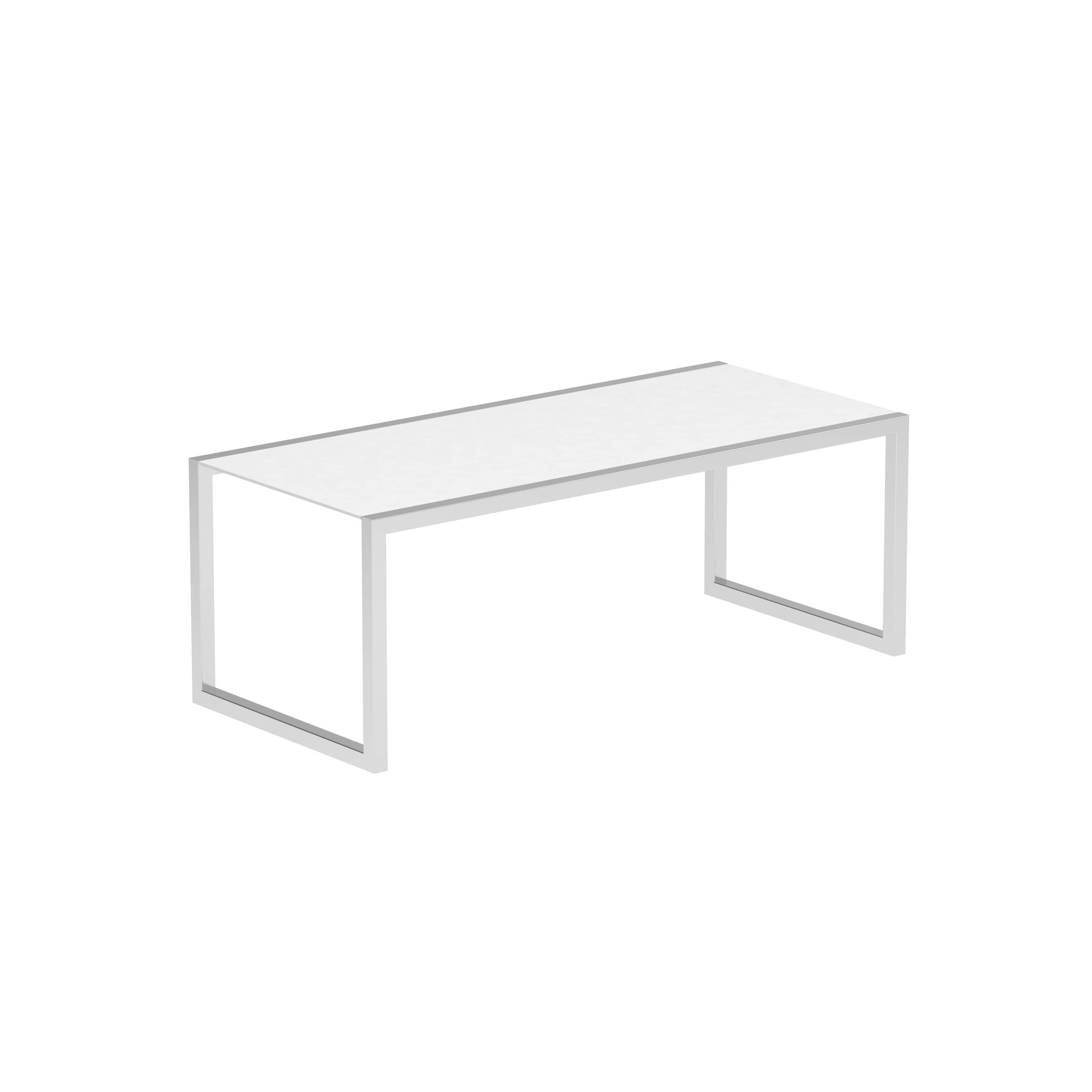 Ninix Table 200x90cm With Stainless Steel El.Pol And Ceramic White
