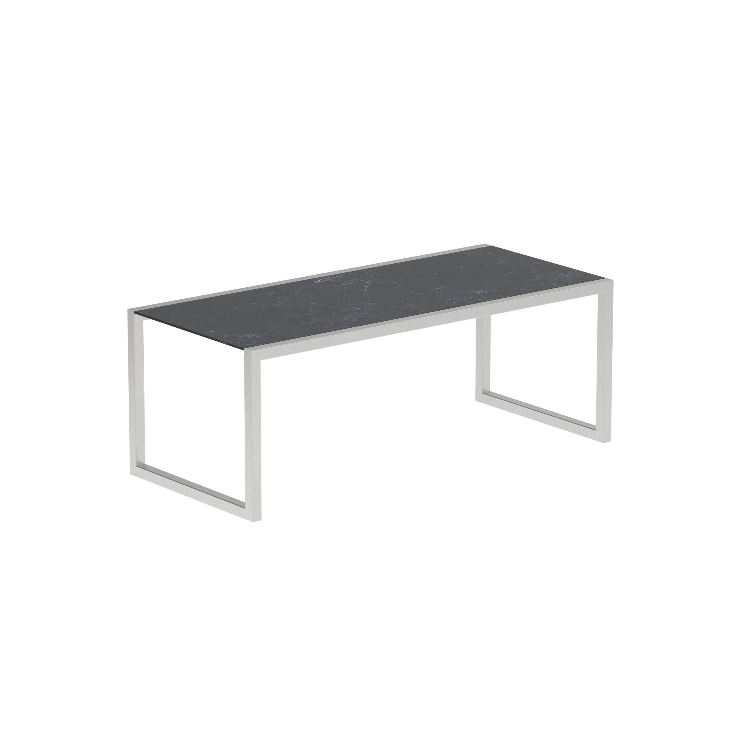 Ninix Table 200x90cm With Stainless Steel And Ceramic Nero Marquina