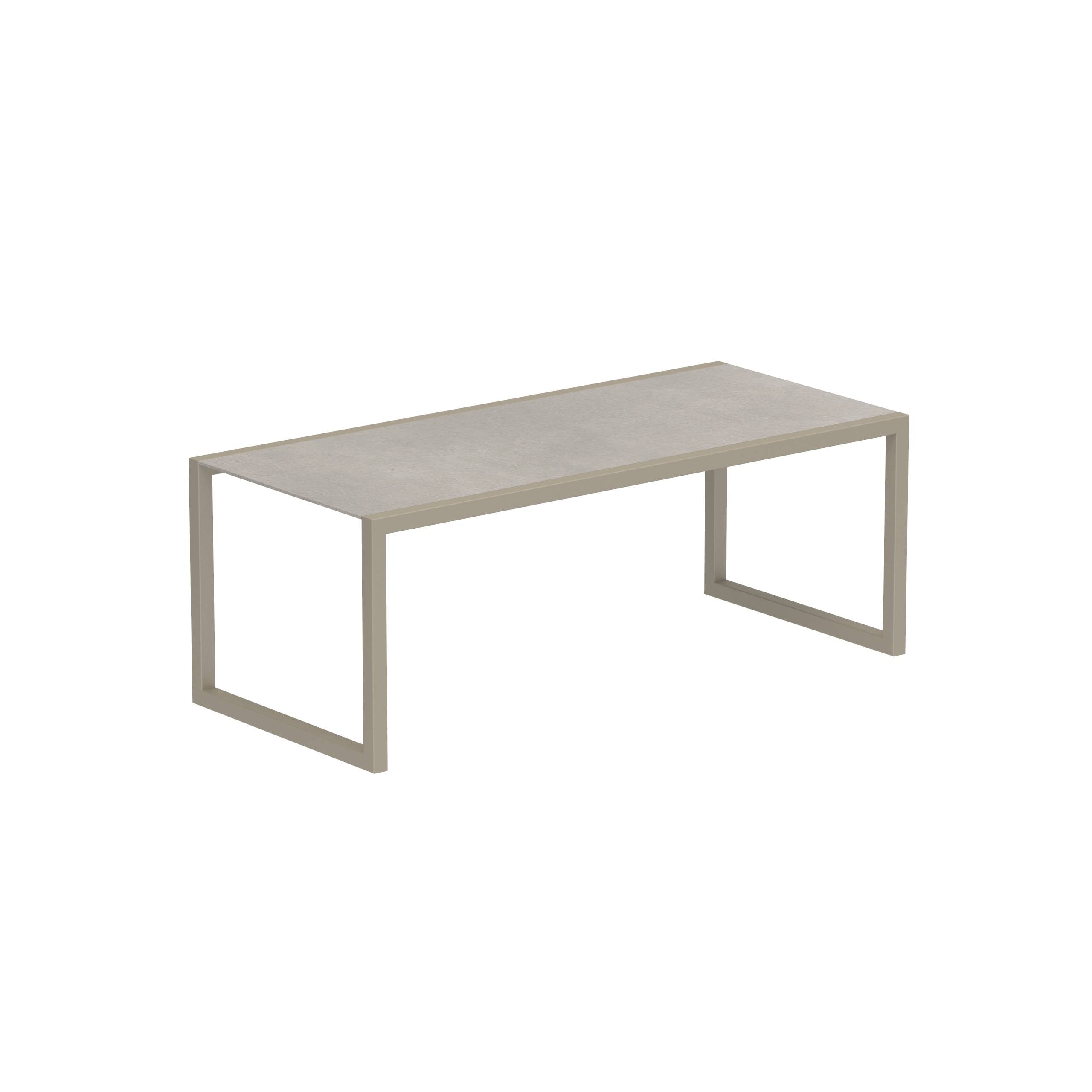 Ninix Table 200x90cm Frame Sand + Ceramic Cemento Luminoso