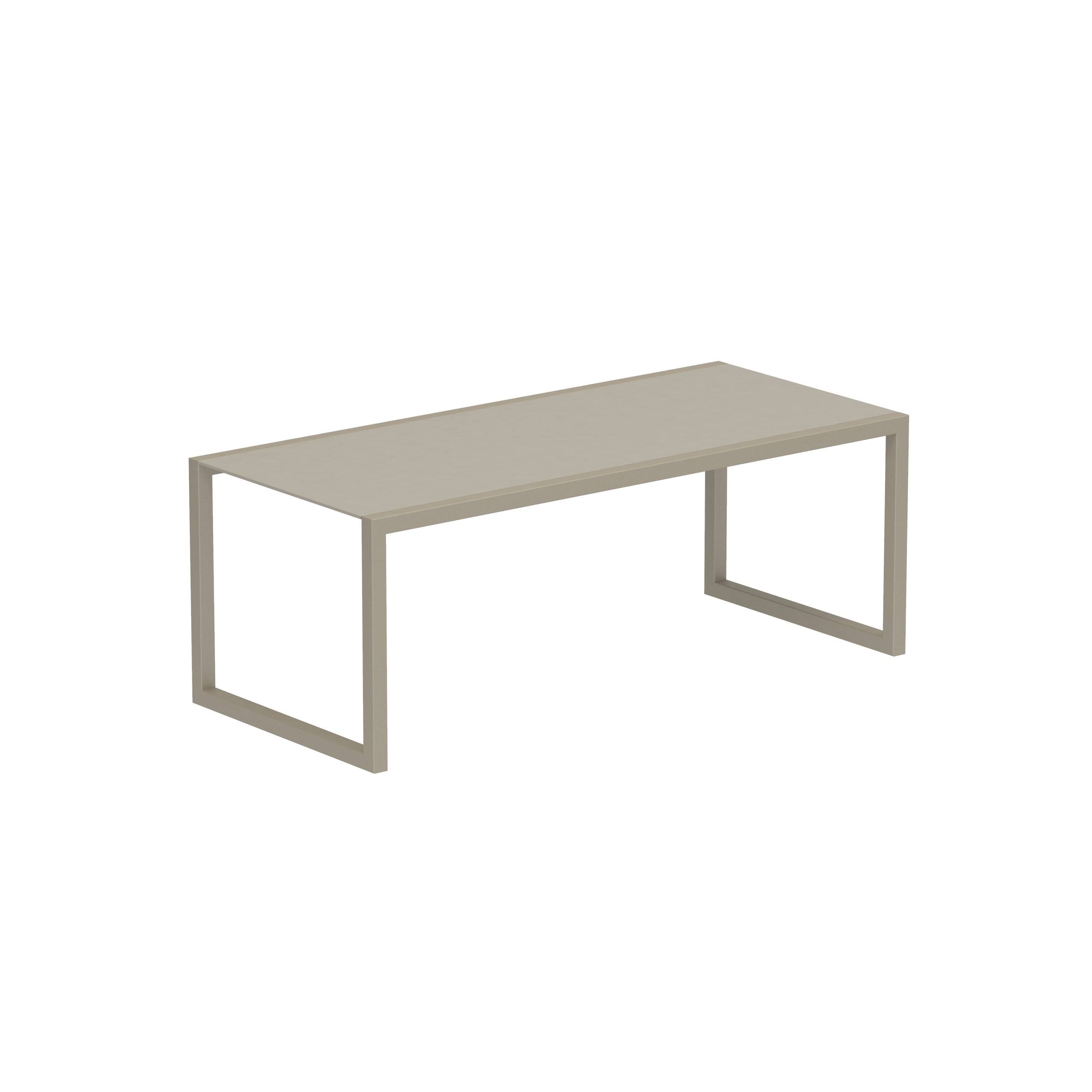 Ninix Table 200x90cm Frame Sand + Ceramic Pearl Grey