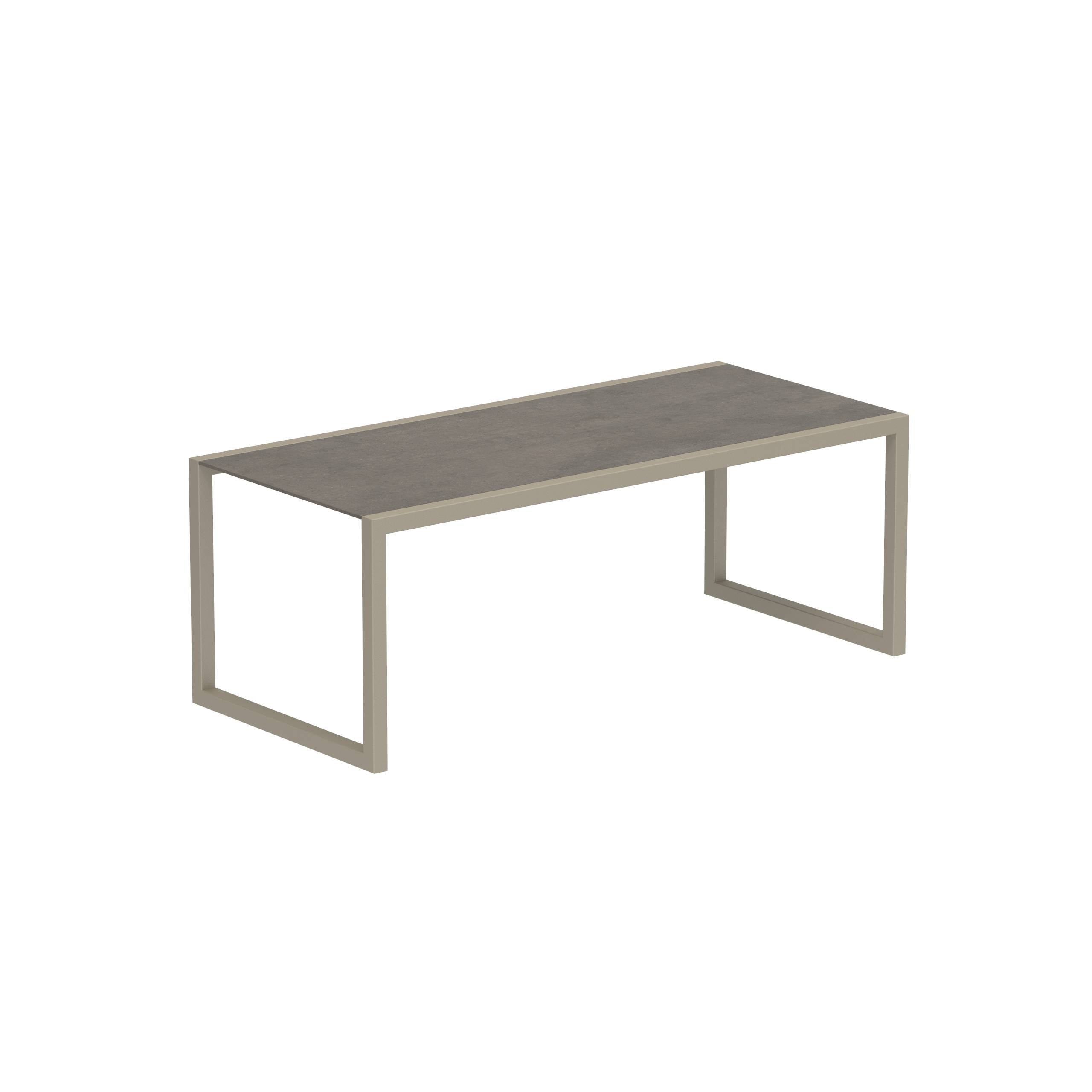 Ninix Table 200x90cm Frame Sand + Ceramic Terra Marrone