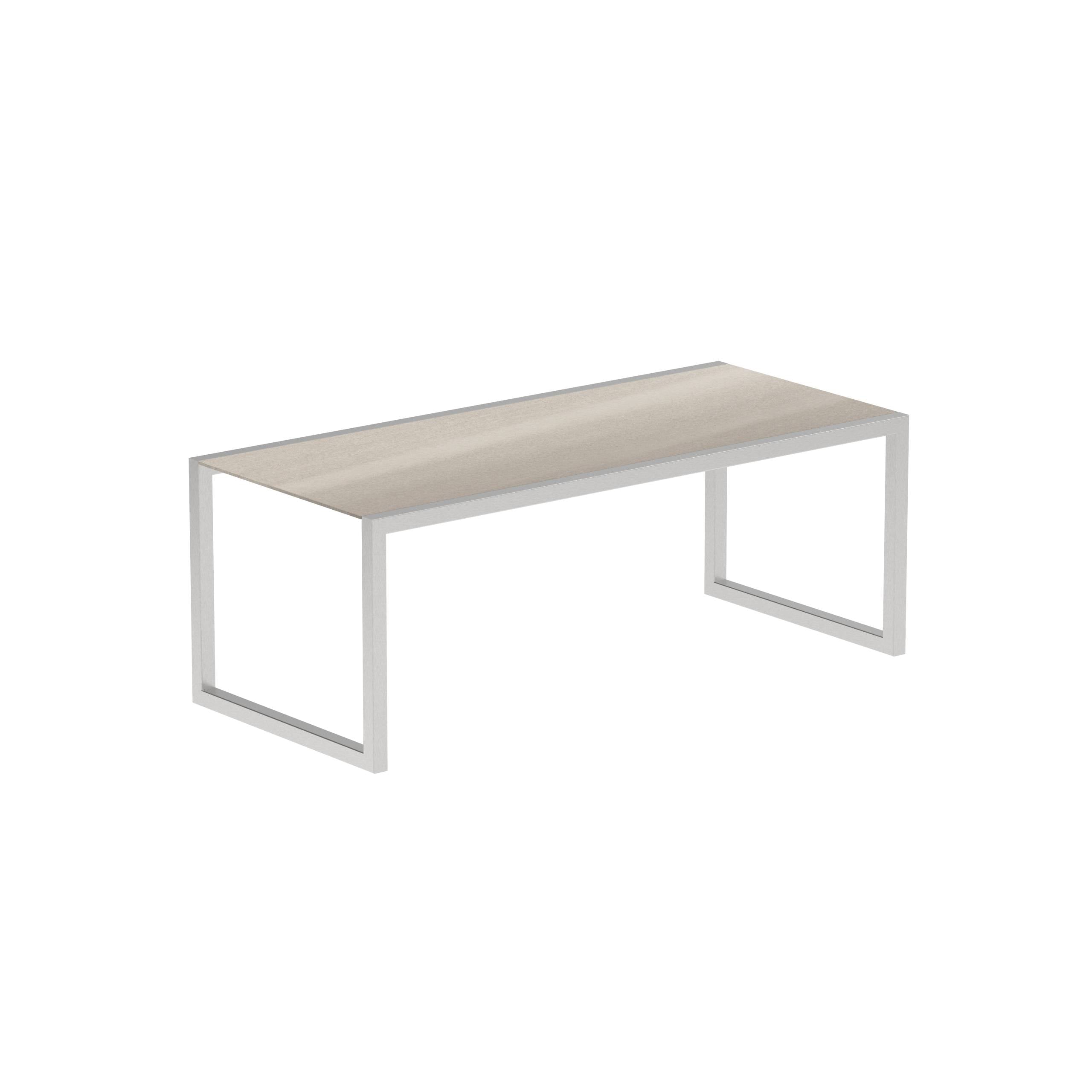 Ninix Table 200x90cm With Stainless Steel And Ceramic Taupe Grey