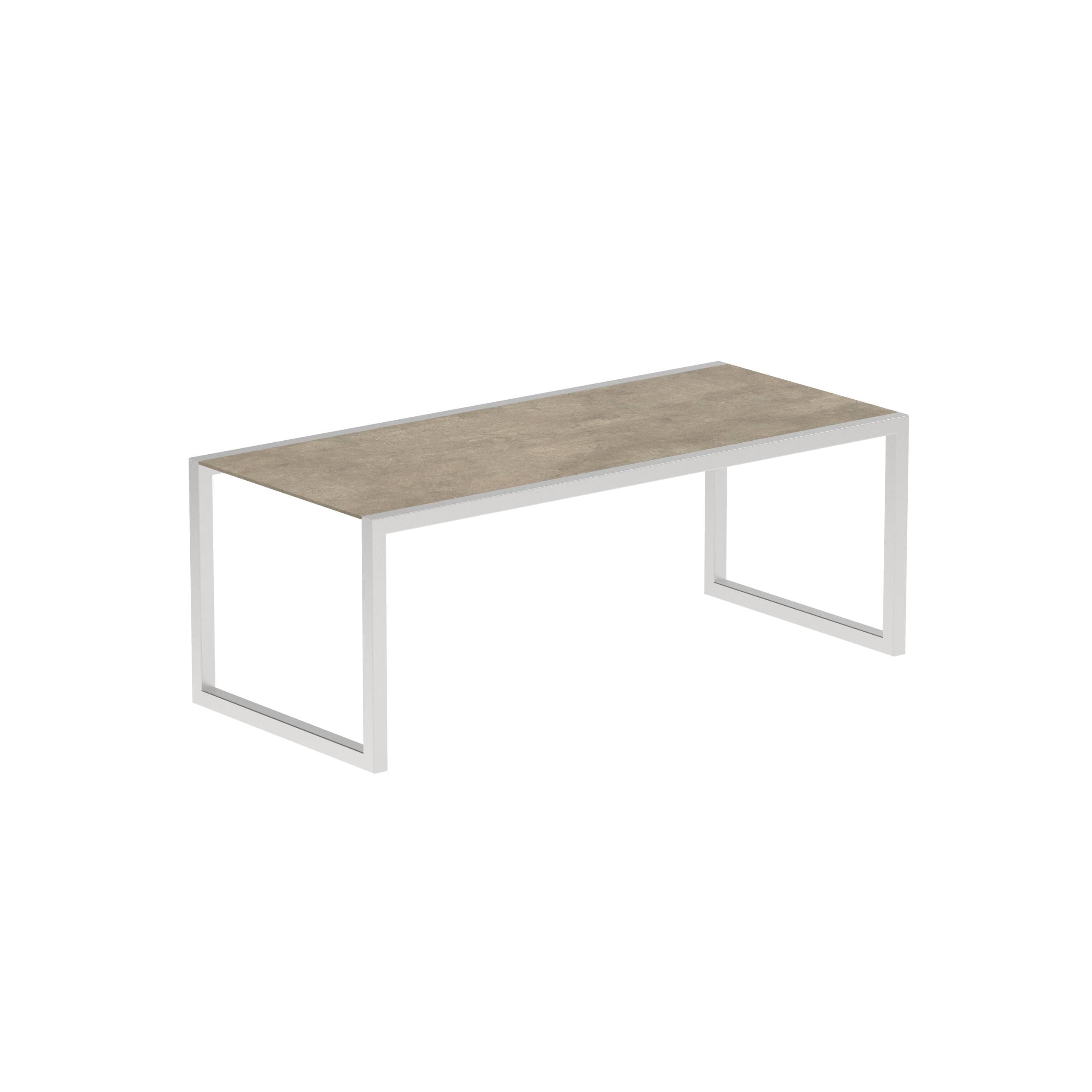 Ninix Table 200x90cm With Stainless Steel And Ceramic Terra Sabbia