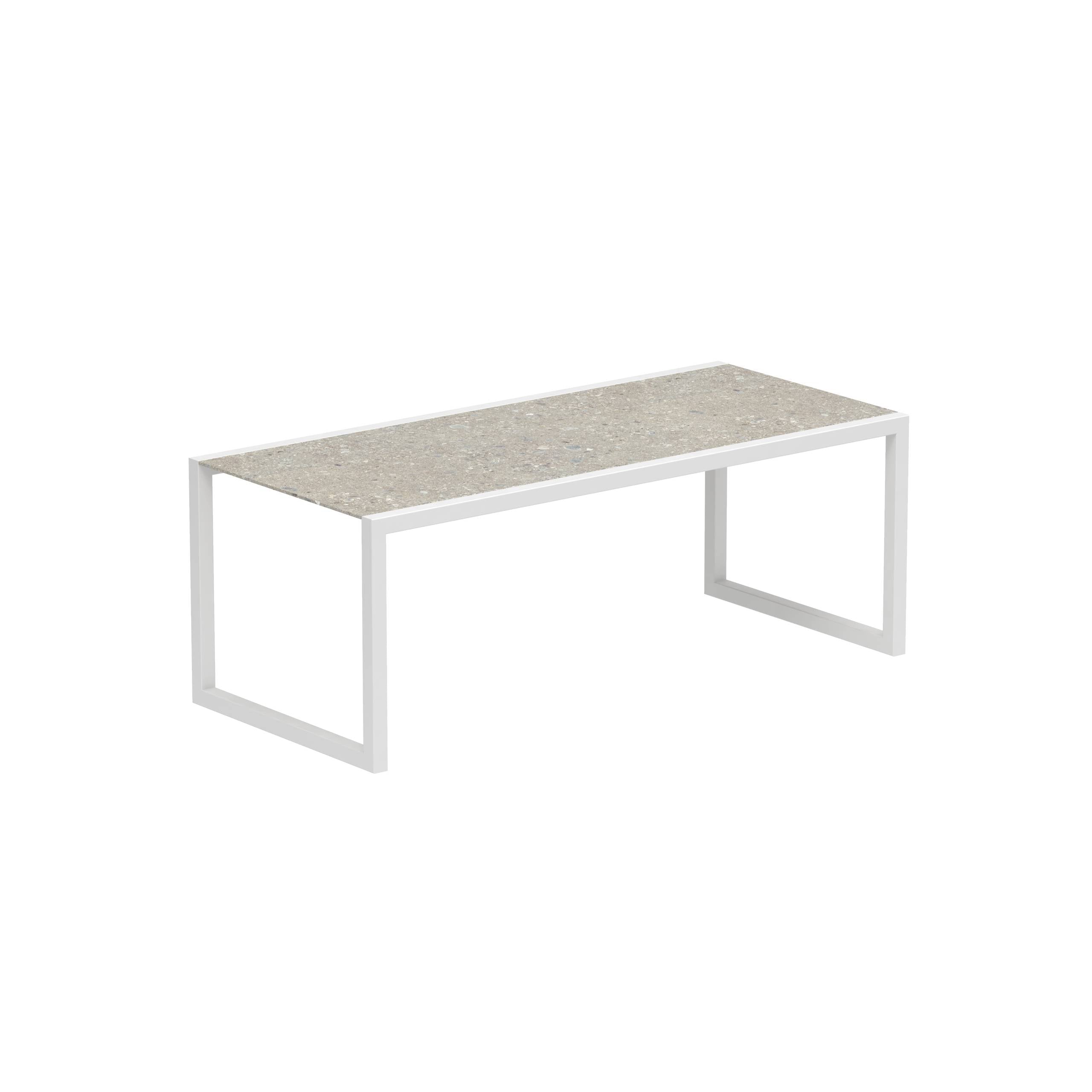 Ninix Table 200x90cm Frame White + Ceramic Ceppo Dolomitica