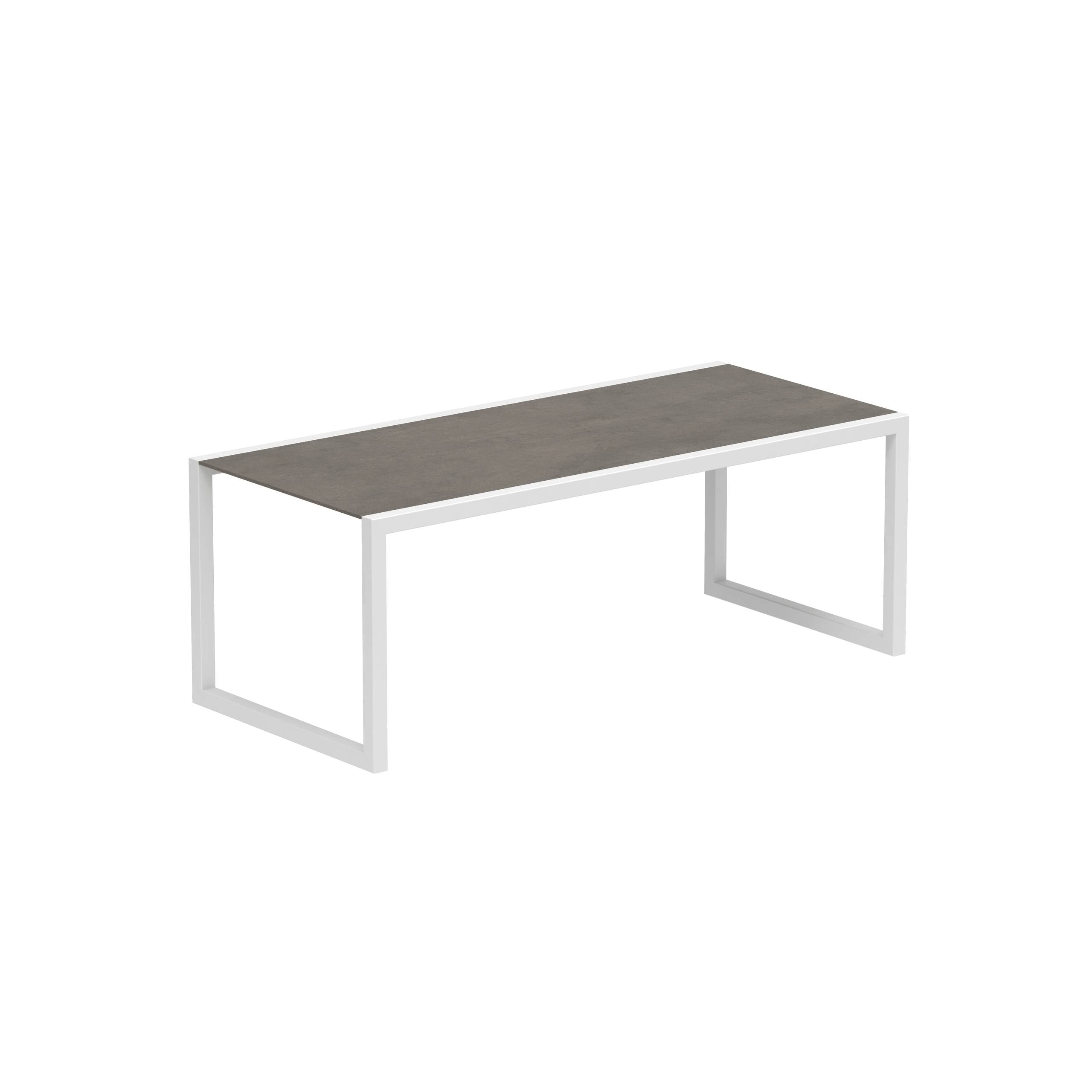 Ninix Table 200x90cm Frame White + Ceramic Terra Marrone