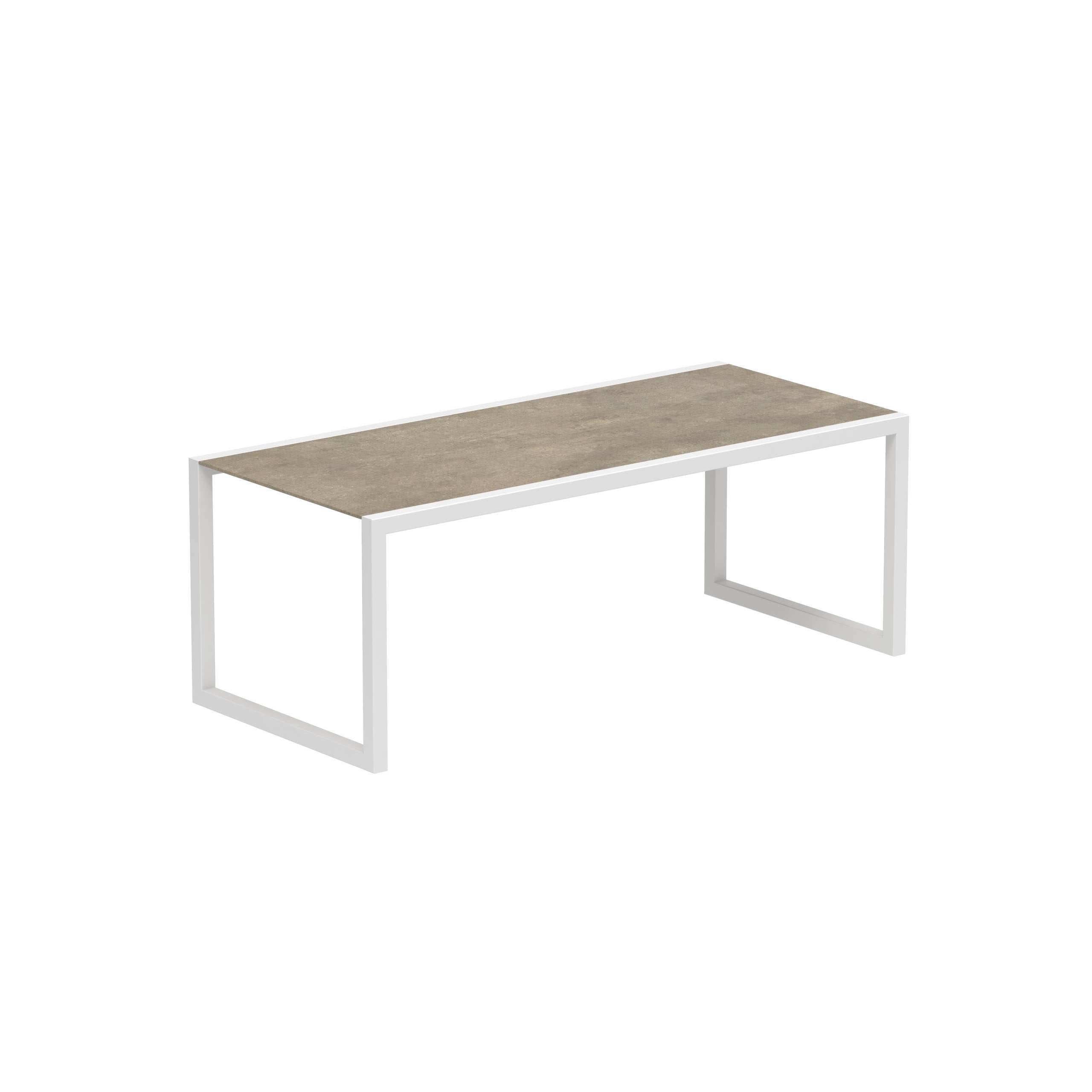 Ninix Table 200x90cm Frame White + Ceramic Terra Sabbia