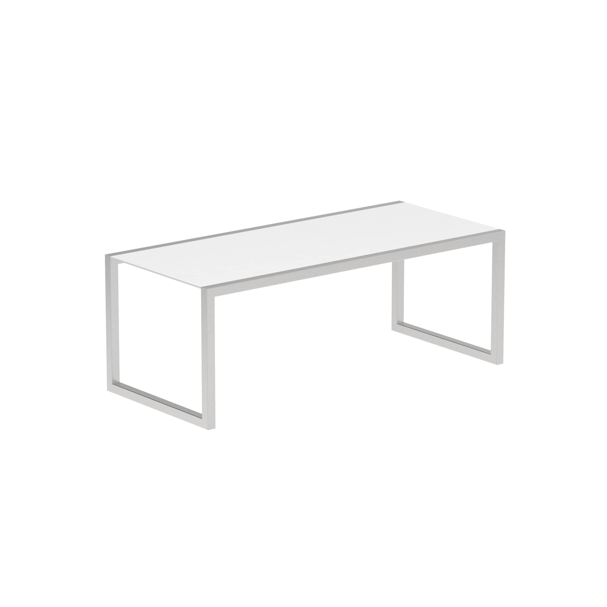 Ninix Table 200x90cm With Stainless Steel And Ceramic White