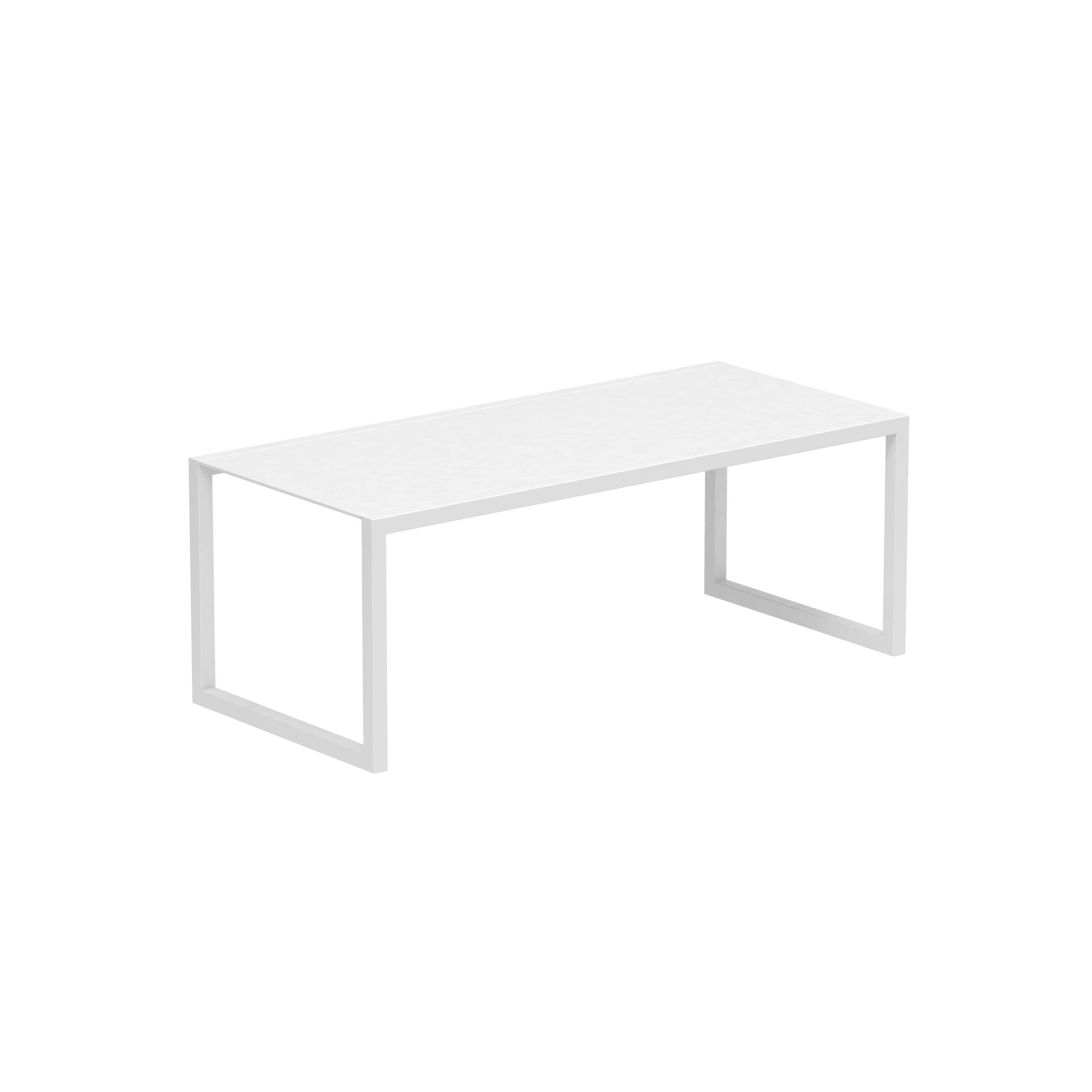 Ninix Table 200x90cm Frame White + Ceramic White