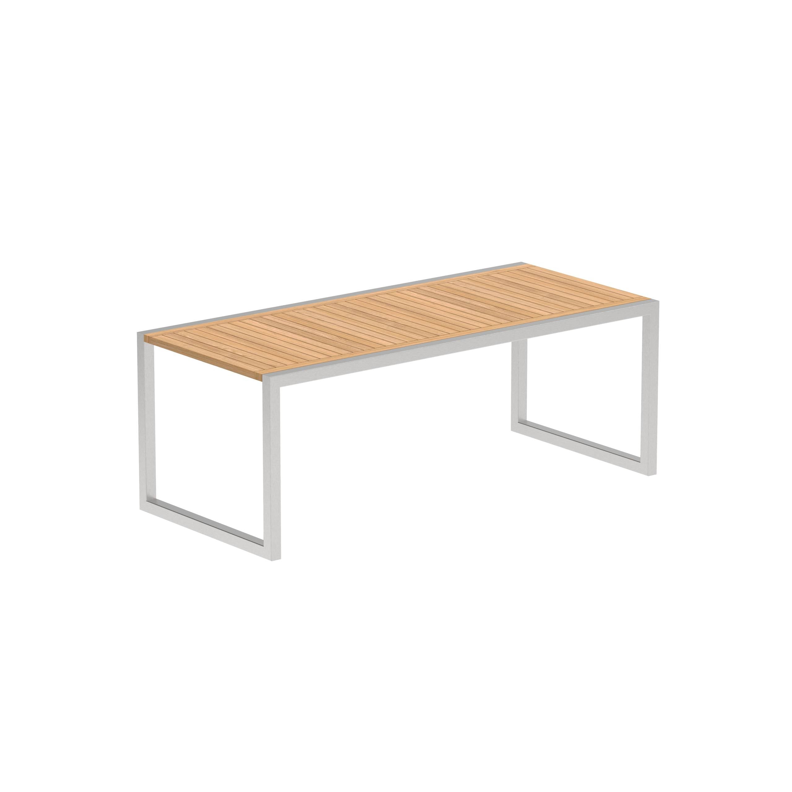 Ninix Table 200x90cm With Stainless Steel And Teak