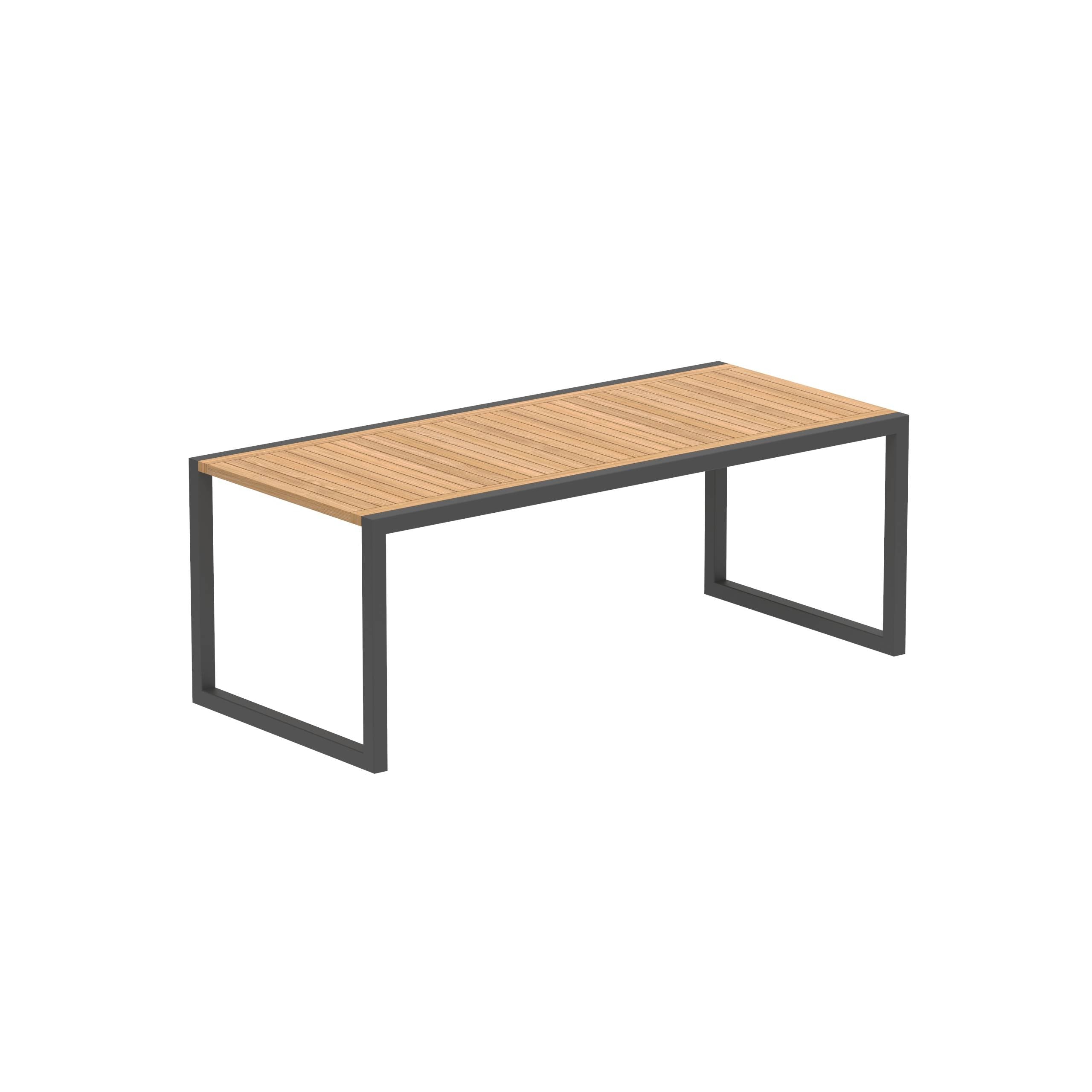 Ninix Table 200x90cm Black Frame And Teak Top