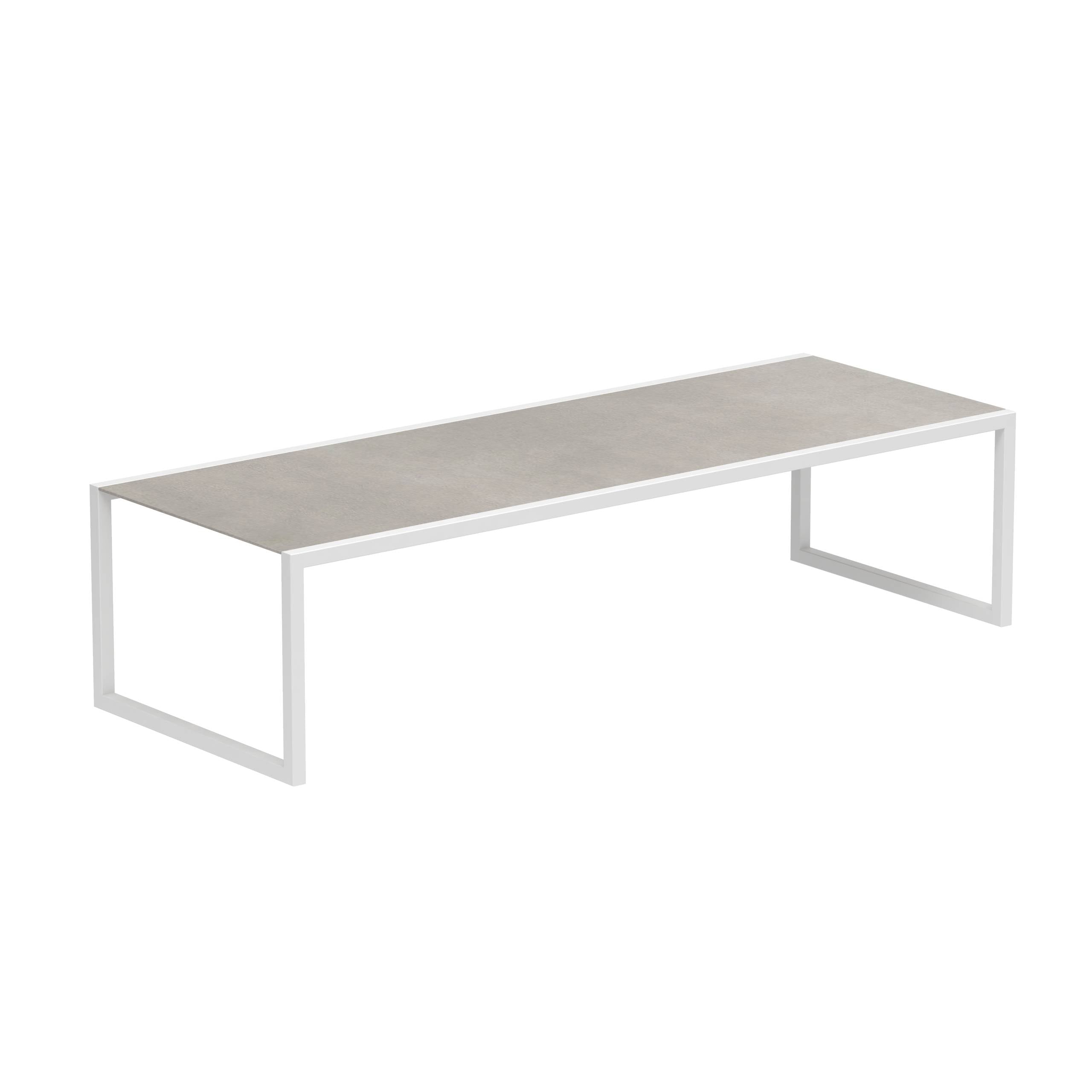 Ninix 300 Table Frame White + Ceramic Cemento Luminoso