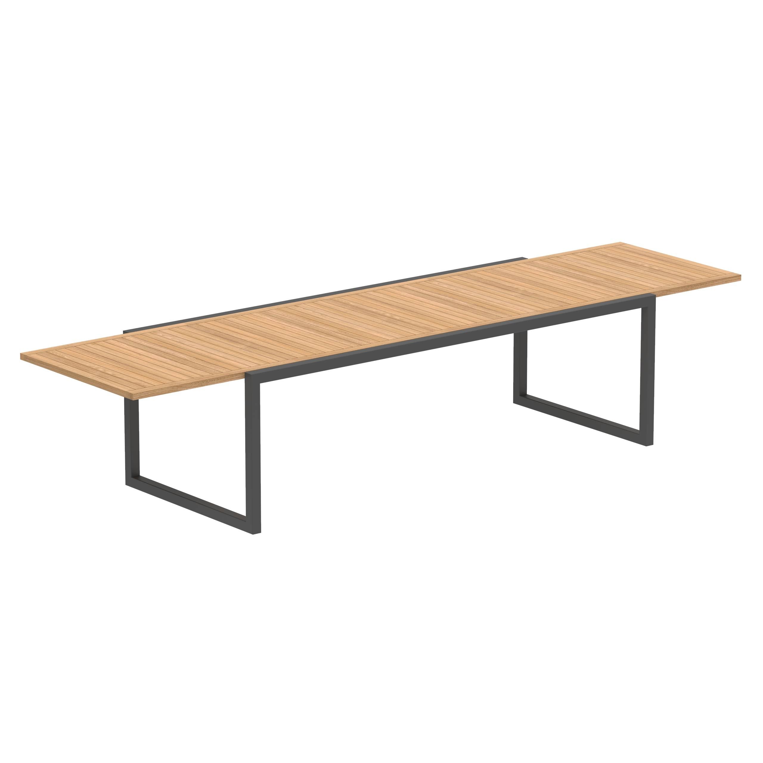 Ninix Extendable Table 100x240/360 Anthracite Frame + Teak Top
