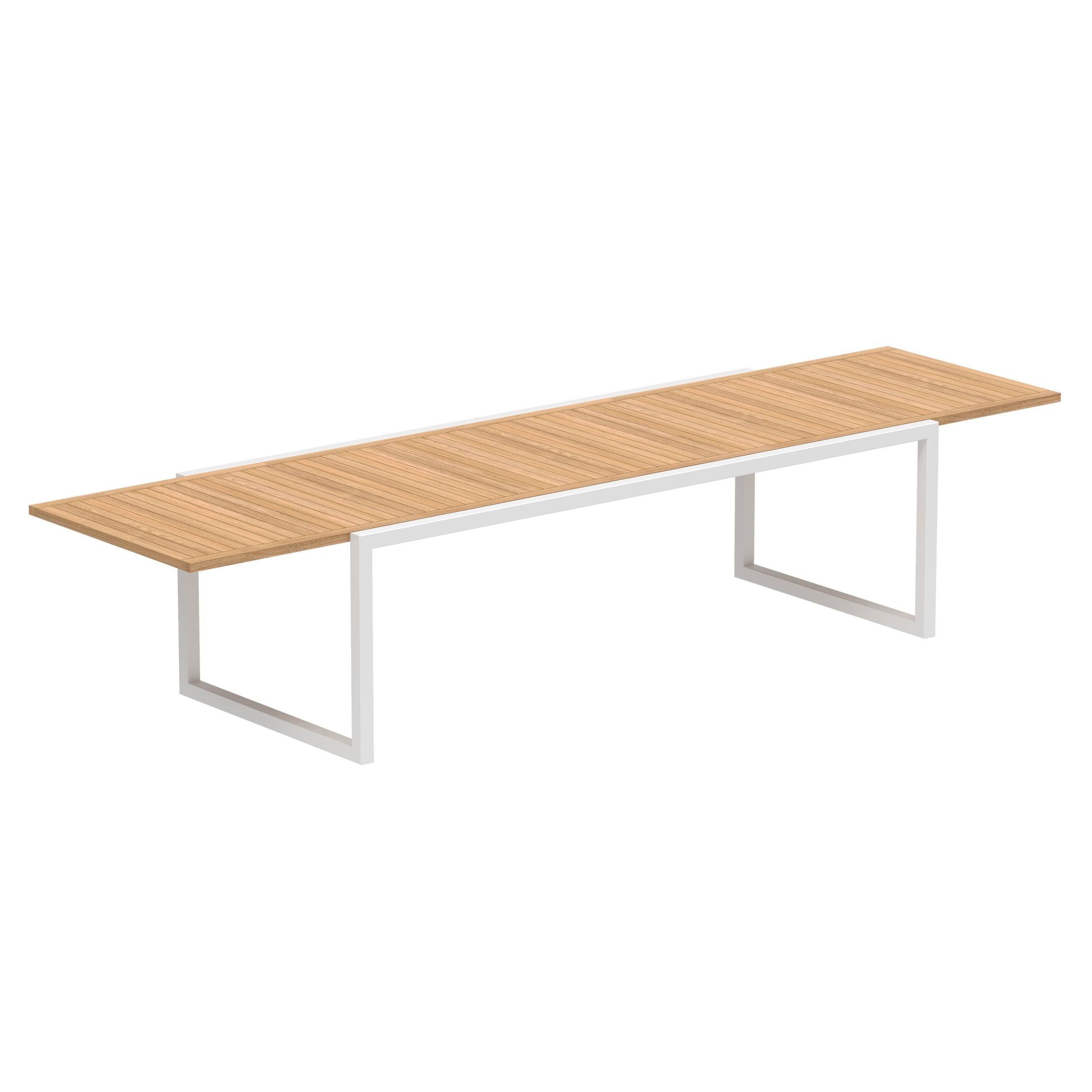 Ninix Extendable Table 100x240/360 White Frame + Teak Top