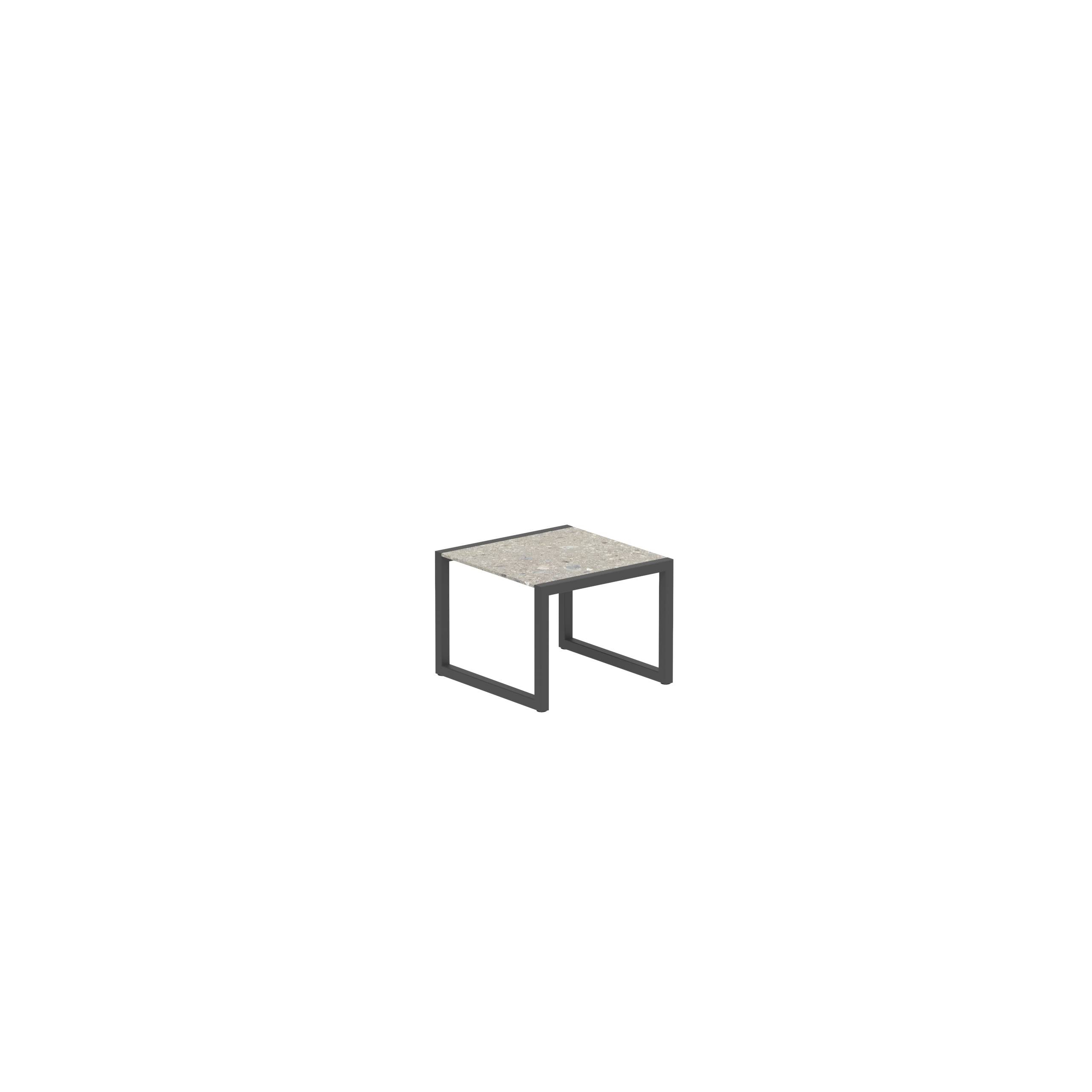 Ninix Side Table 50x50cm Frame Anthracite + Ceramic Ceppo Dolomitica