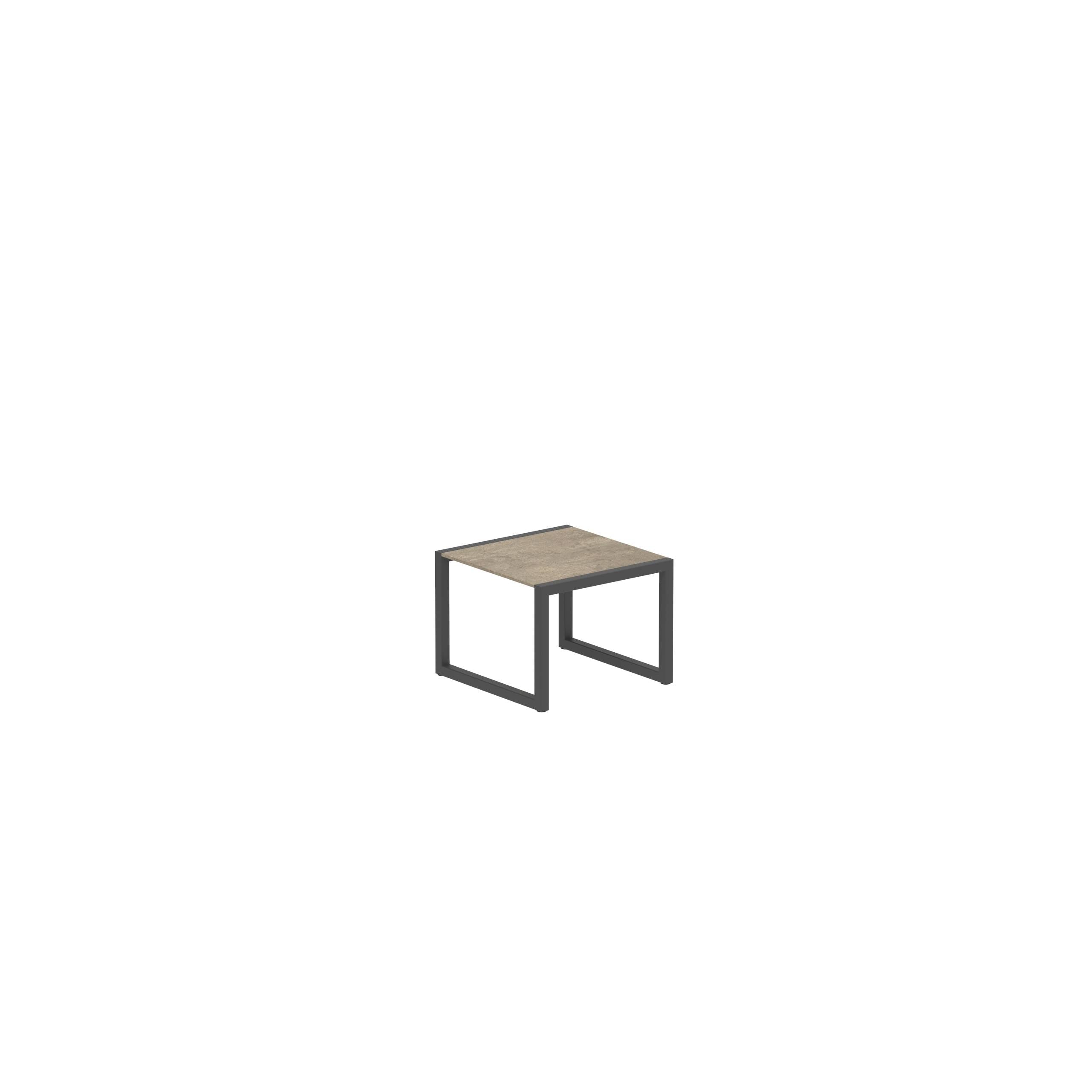 Ninix Side Table 50x50cm Frame Anthracite + Ceramic Terra Sabbia