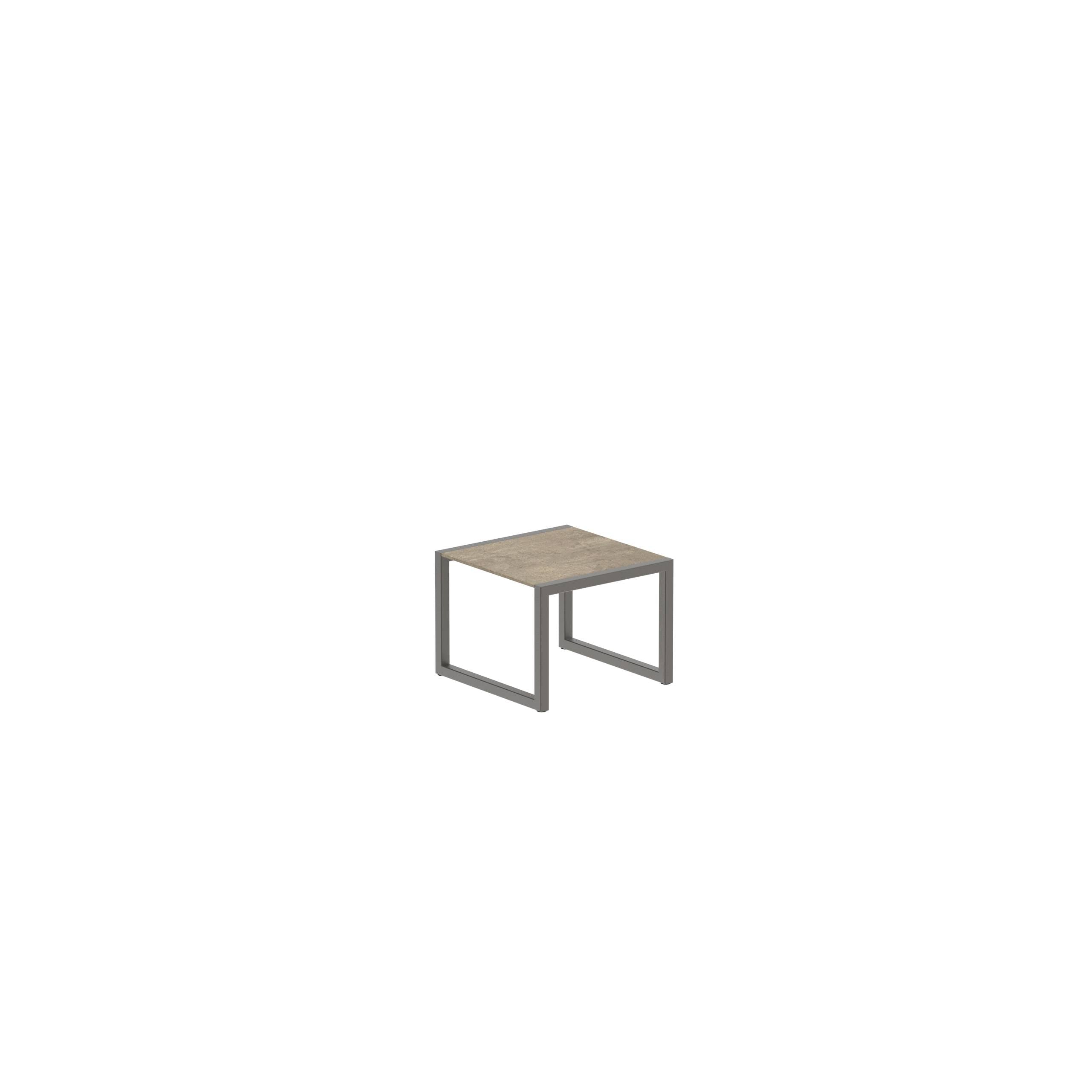 Ninix Side Table 50x50cm Frame Bronze + Ceramic Terra Sabbia