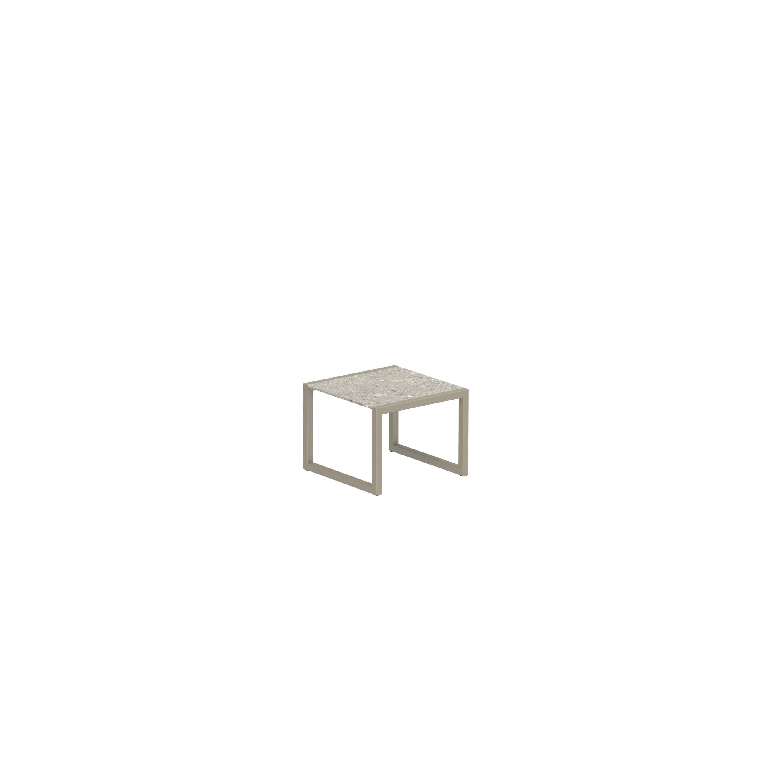 Ninix Side Table 50x50cm Frame Sand + Ceramic Ceppo Dolomitica