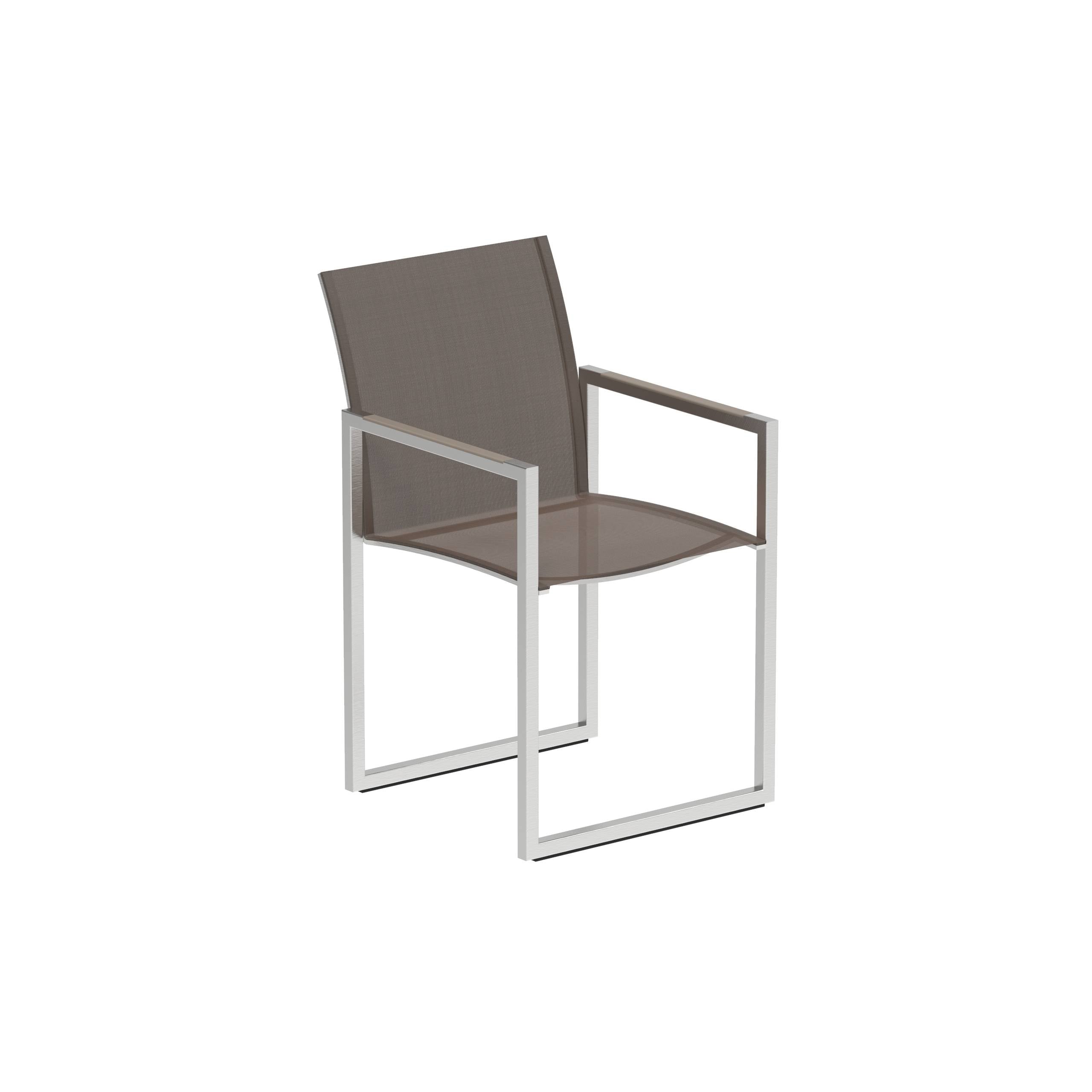 Ninix Armchair Stainless Steel El.Pol And Batyline Cappuccino