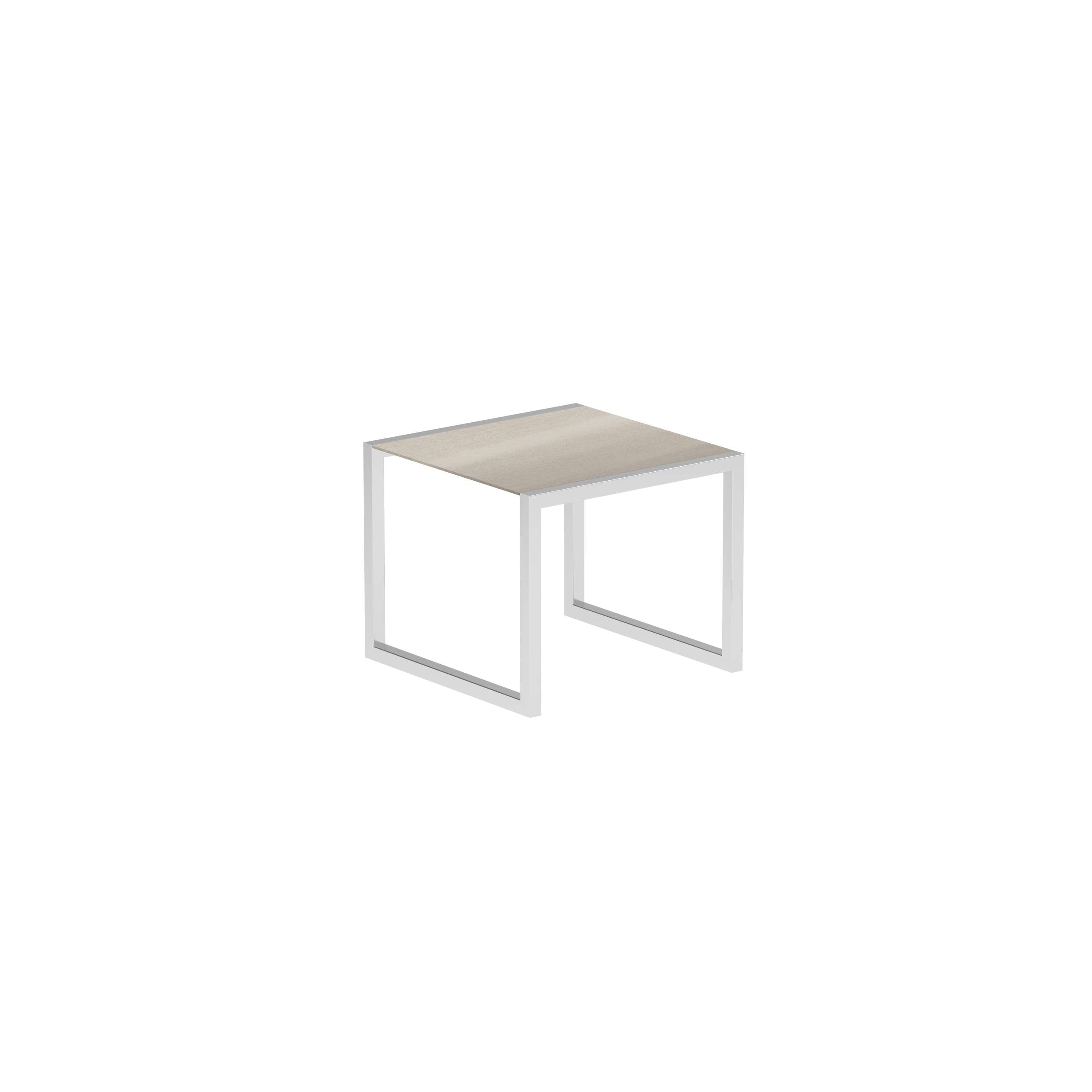 Ninix Table 90x90cm With Stainless Steel And Ceramic Taupe Grey El.Pol