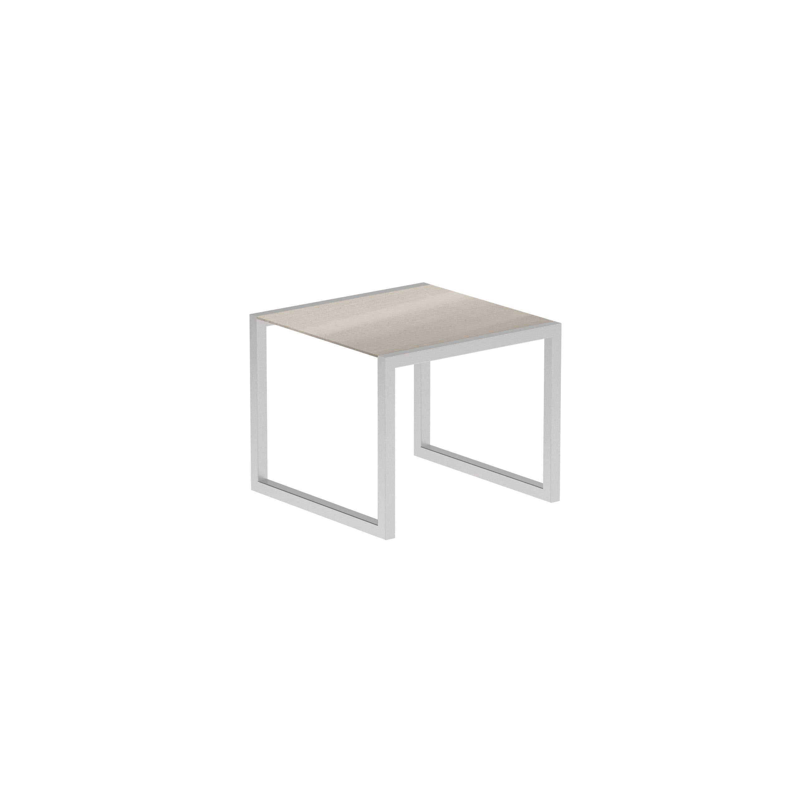 Ninix Table 90x90cm With Stainless Steel And Ceramic Taupe Grey