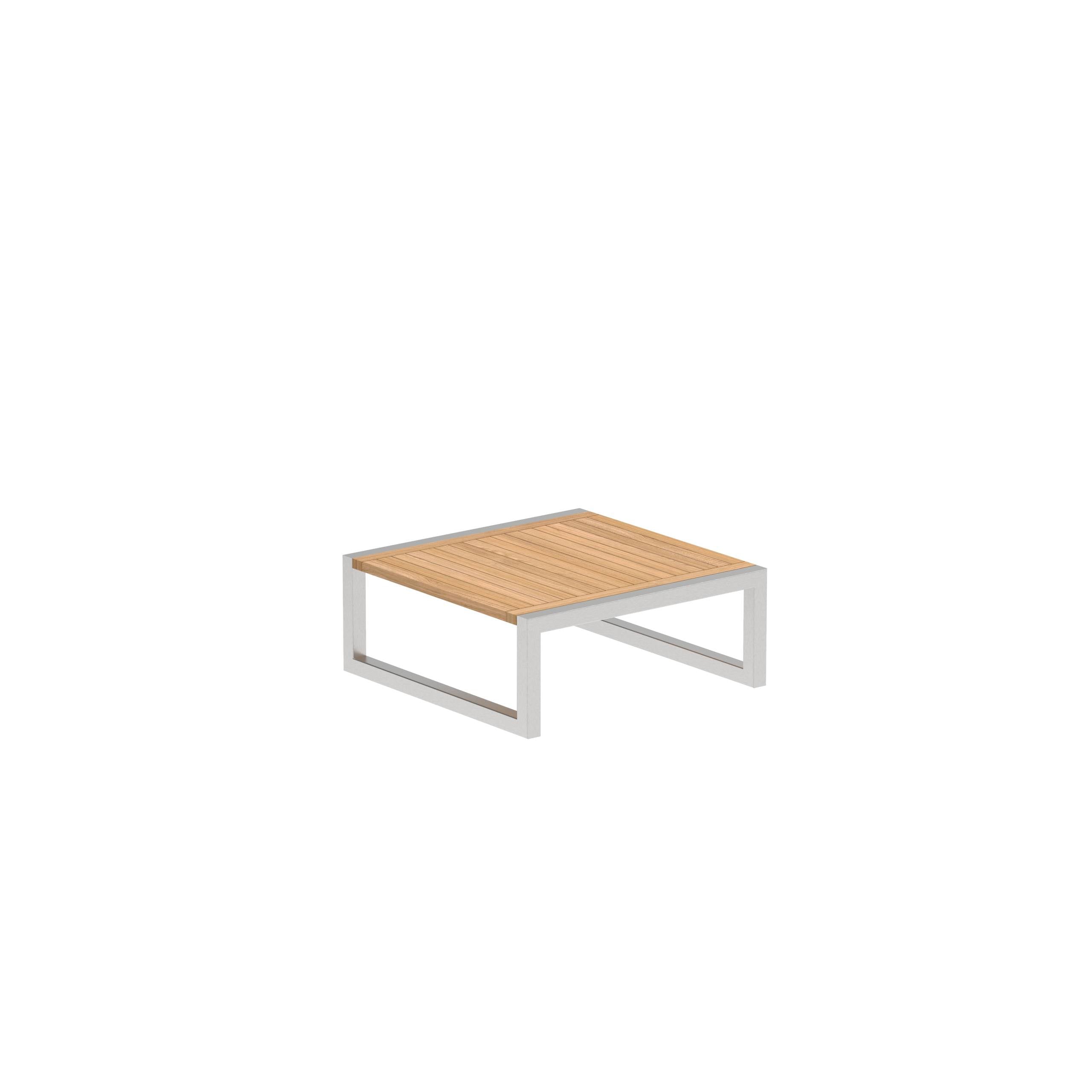 Ninix Low Table 90x90cm Inox With Teak