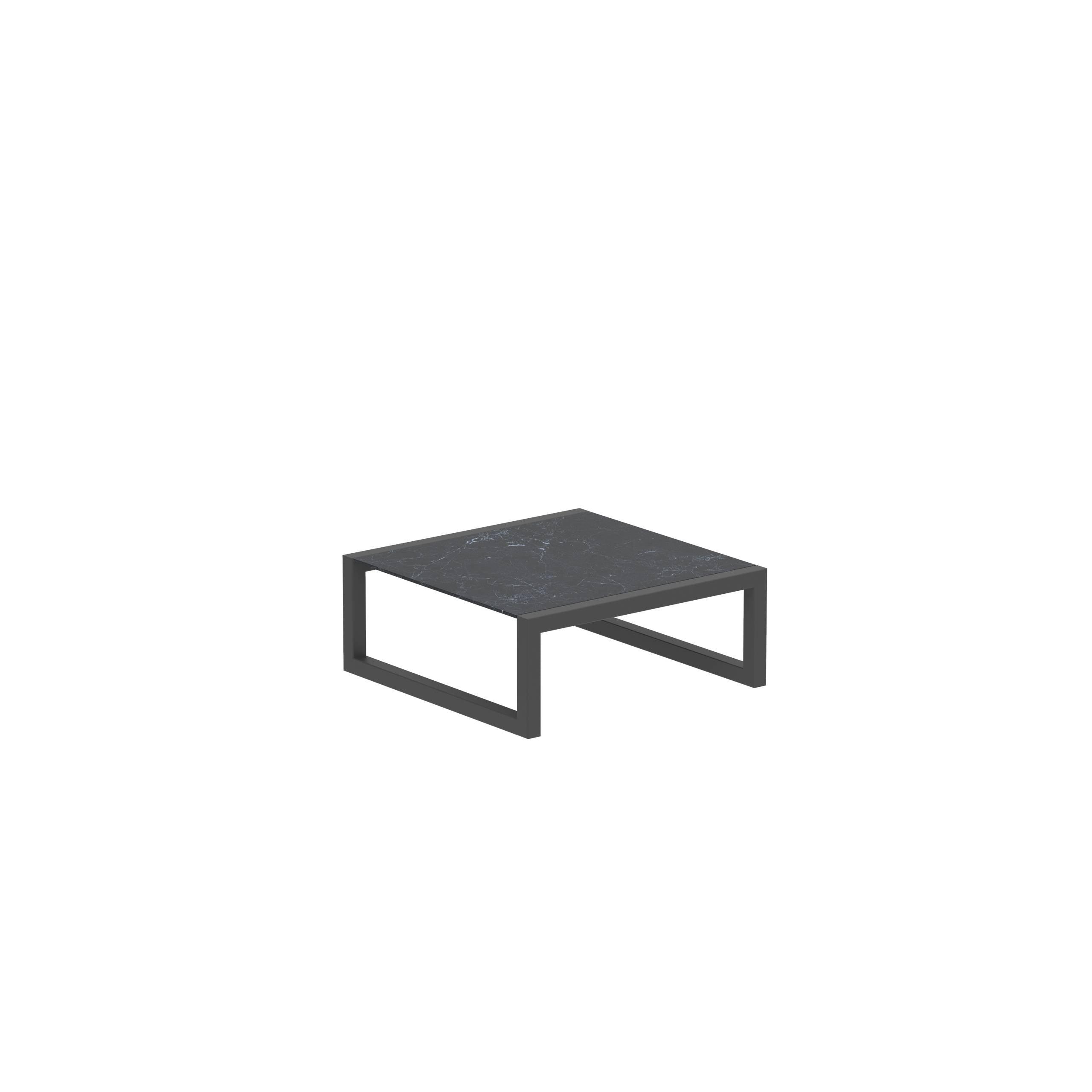 Ninix Low Table 90x90cm Frame Anthracite And Ceramic Nero Marquina