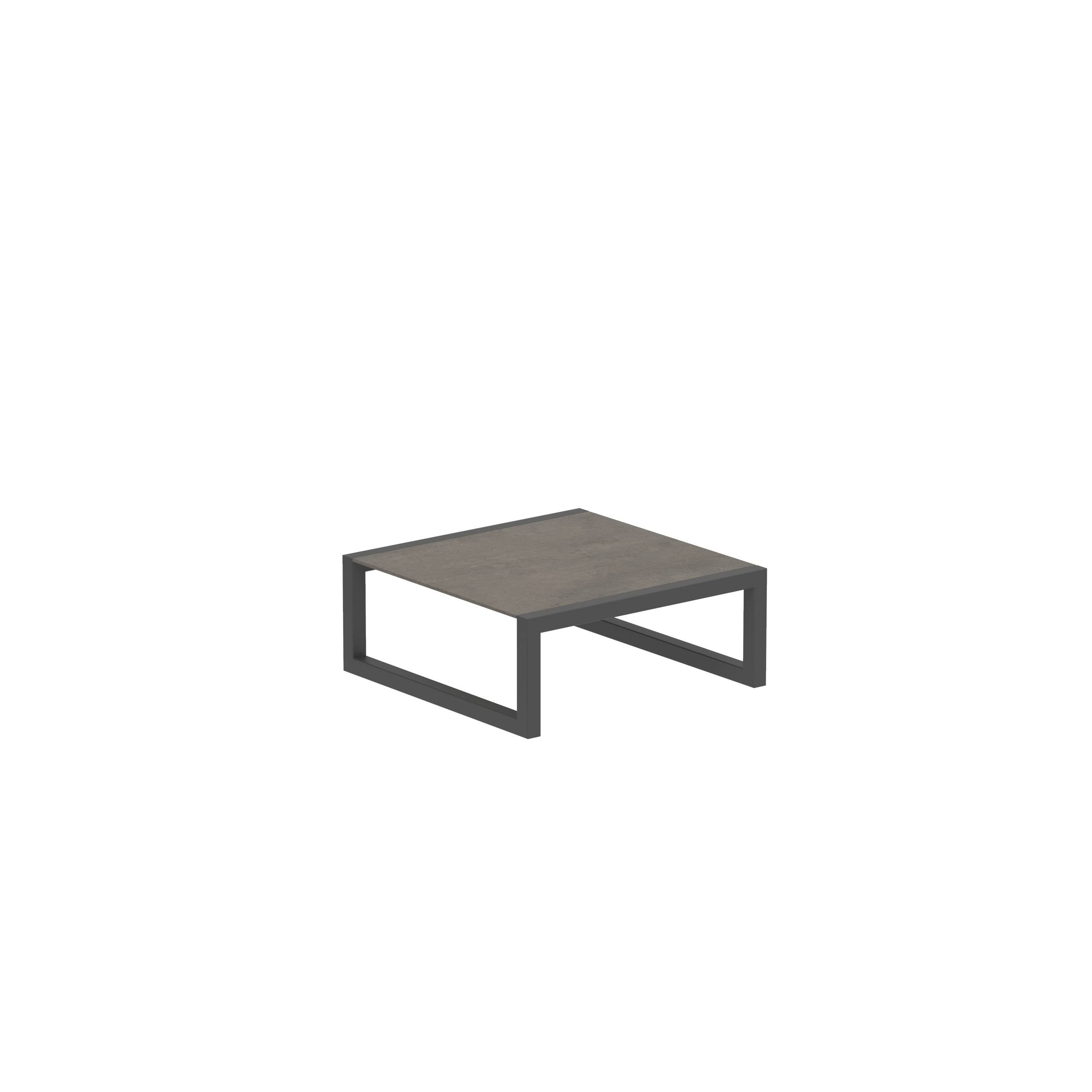 Ninix Low Table 90x90cm Frame Anthracite And Ceramic Terra Marrone