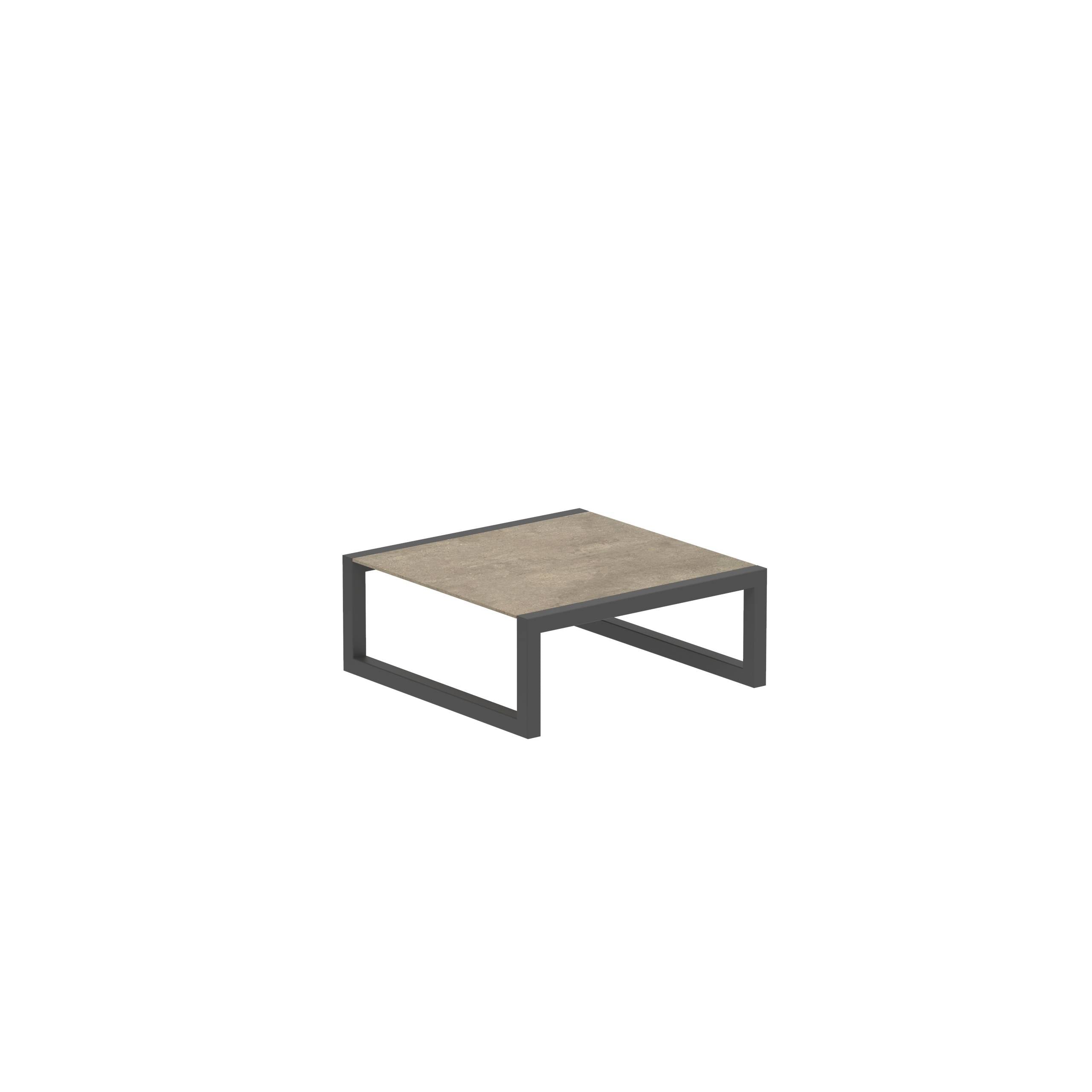 Ninix Low Table 90x90cm Frame Anthracite And Ceramic Terra Sabbia