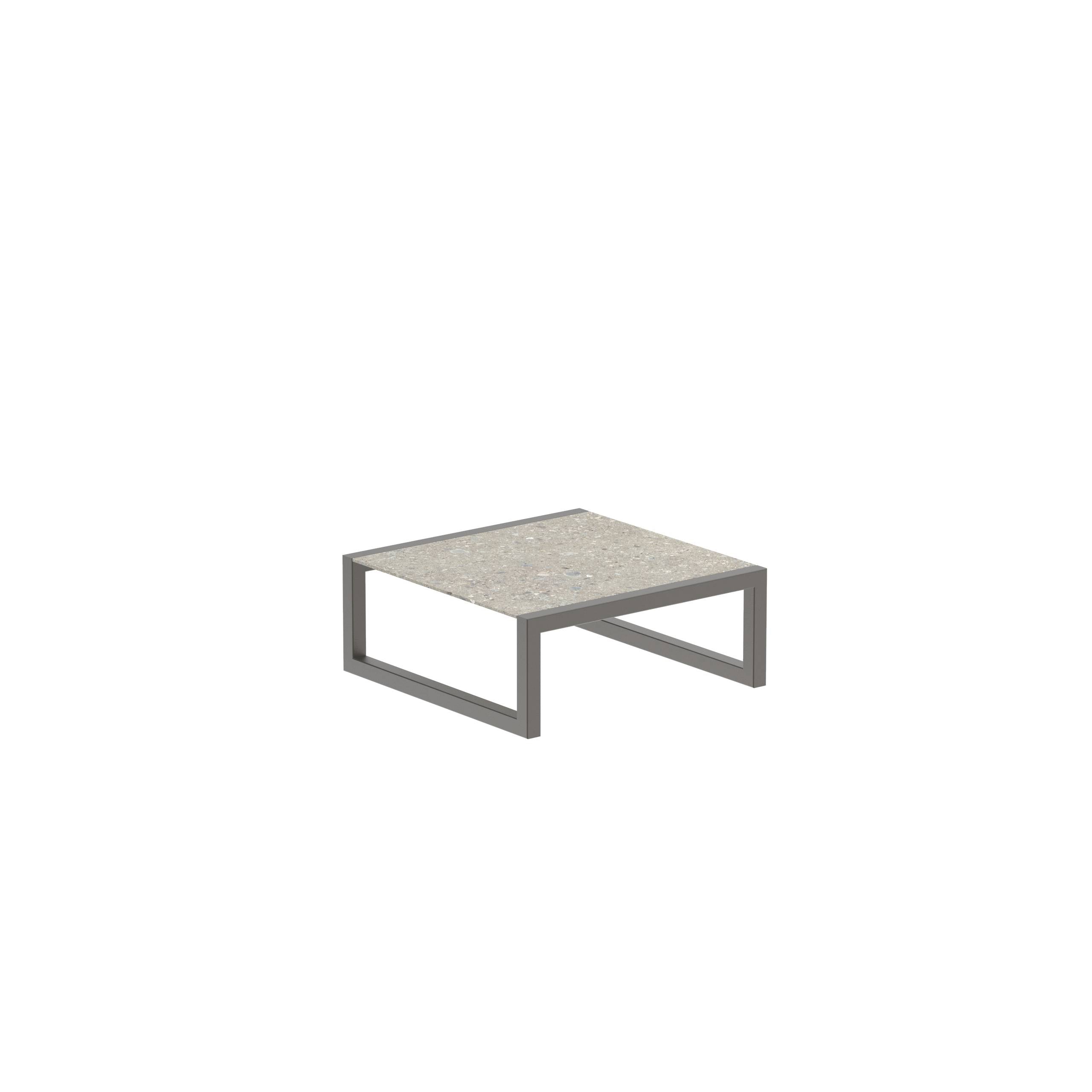 Ninix Low Table 90x90cm Frame Bronze And Ceramic Ceppo Dolomitica