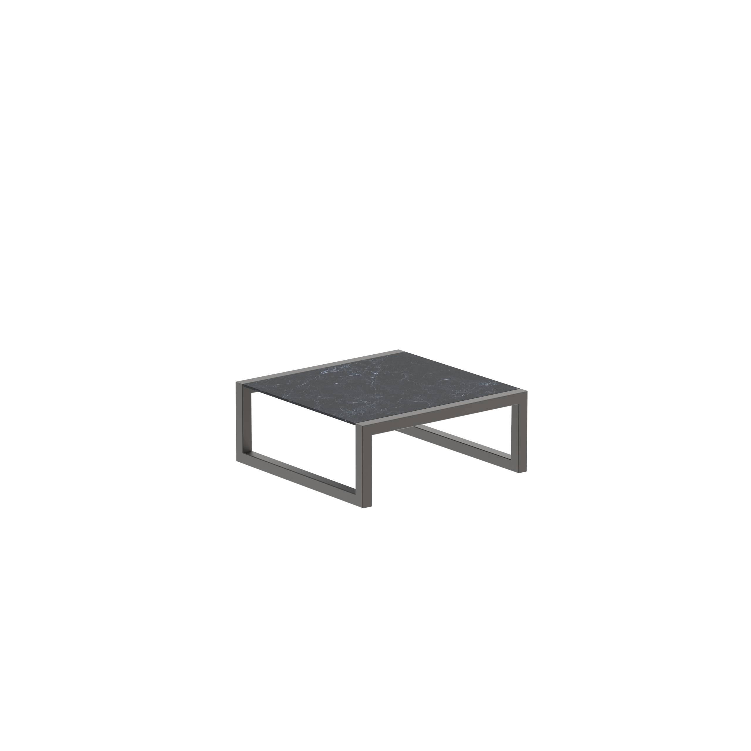 Ninix Low Table 90x90cm Frame Bronze And Ceramic Nero Marquina