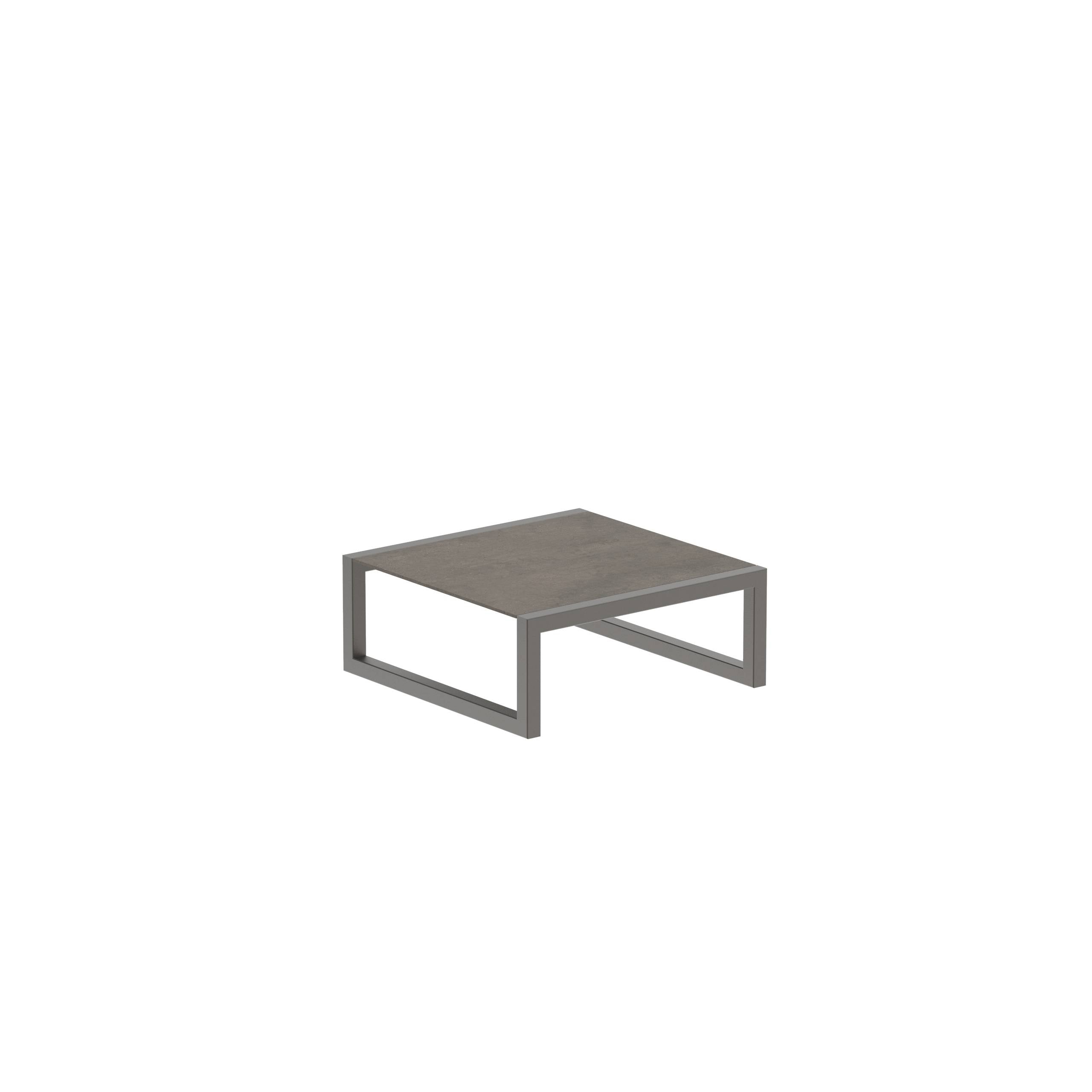 Ninix Low Table 90x90cm Frame Bronze And Ceramic Terra Marrone