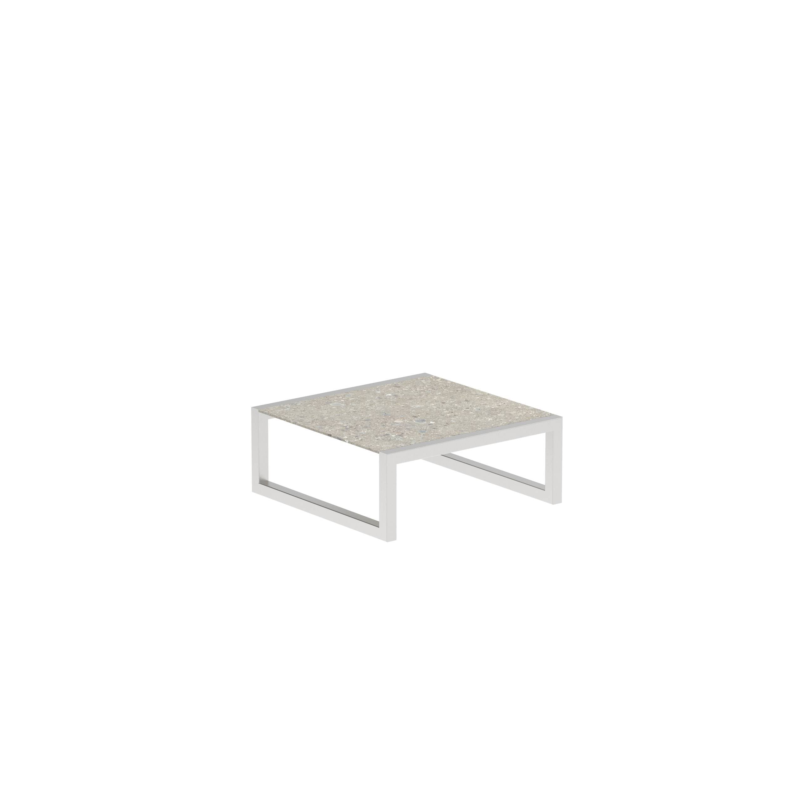 Ninix Low Table 90x90cm With Stainless Steel And Ceramic Ceppo Dolomitica