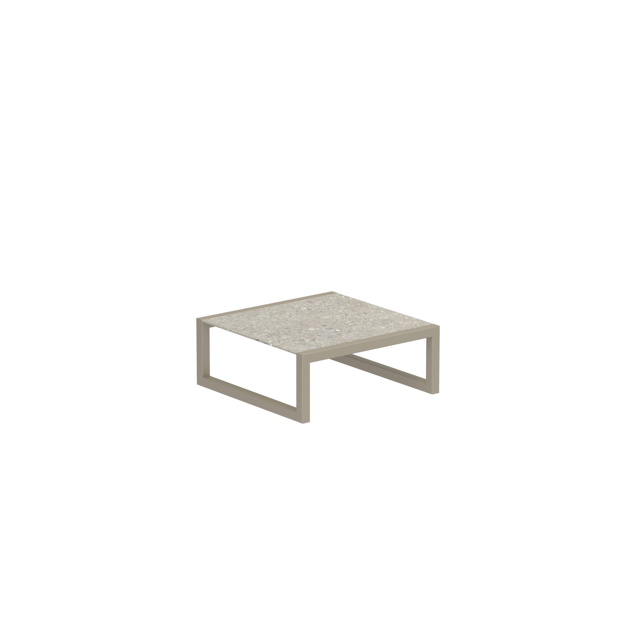 Ninix Low Table 90x90cm Frame Sand And Ceramic Ceppo Dolomitica