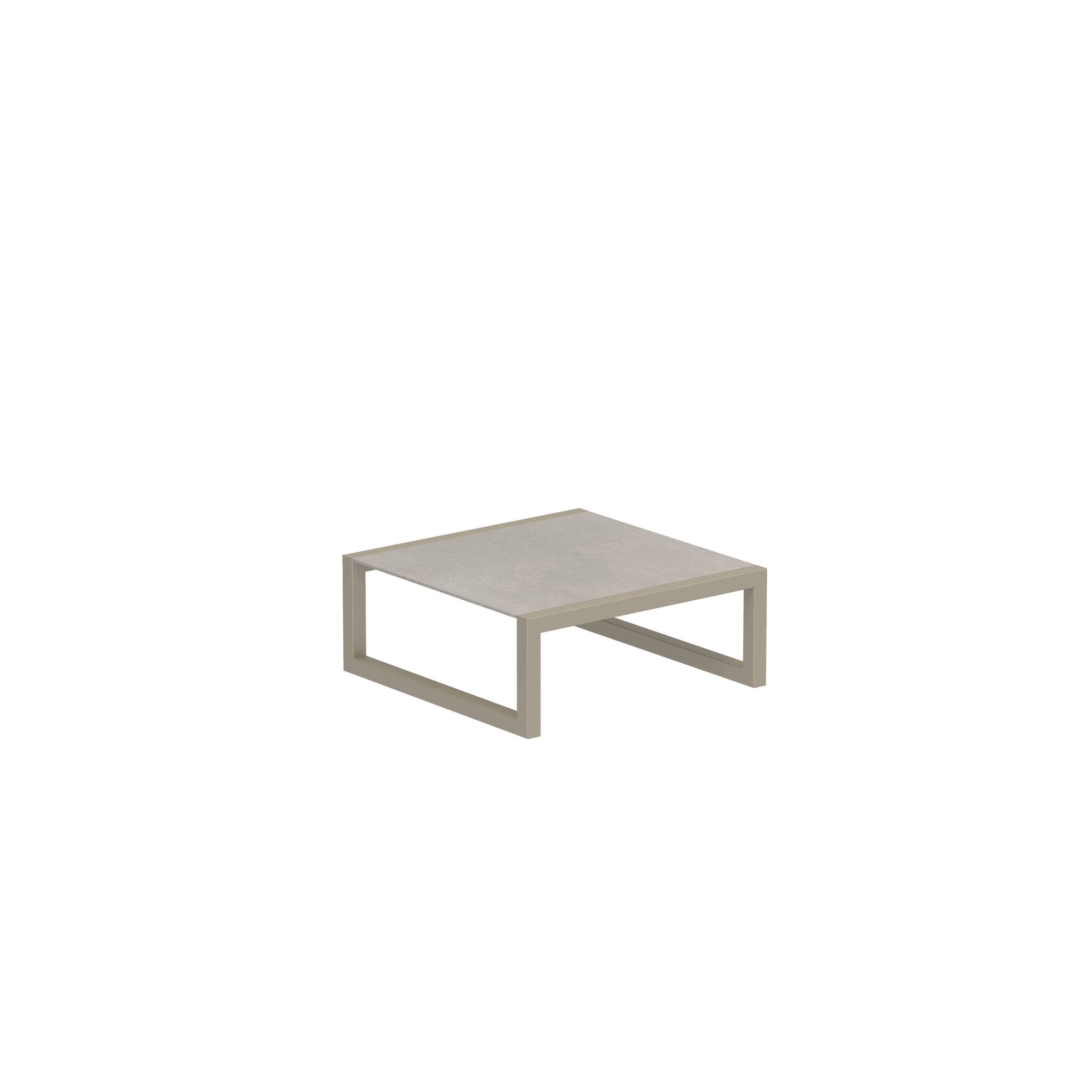 Ninix Low Table 90x90cm Frame Sand And Ceramic Cemento Luminoso